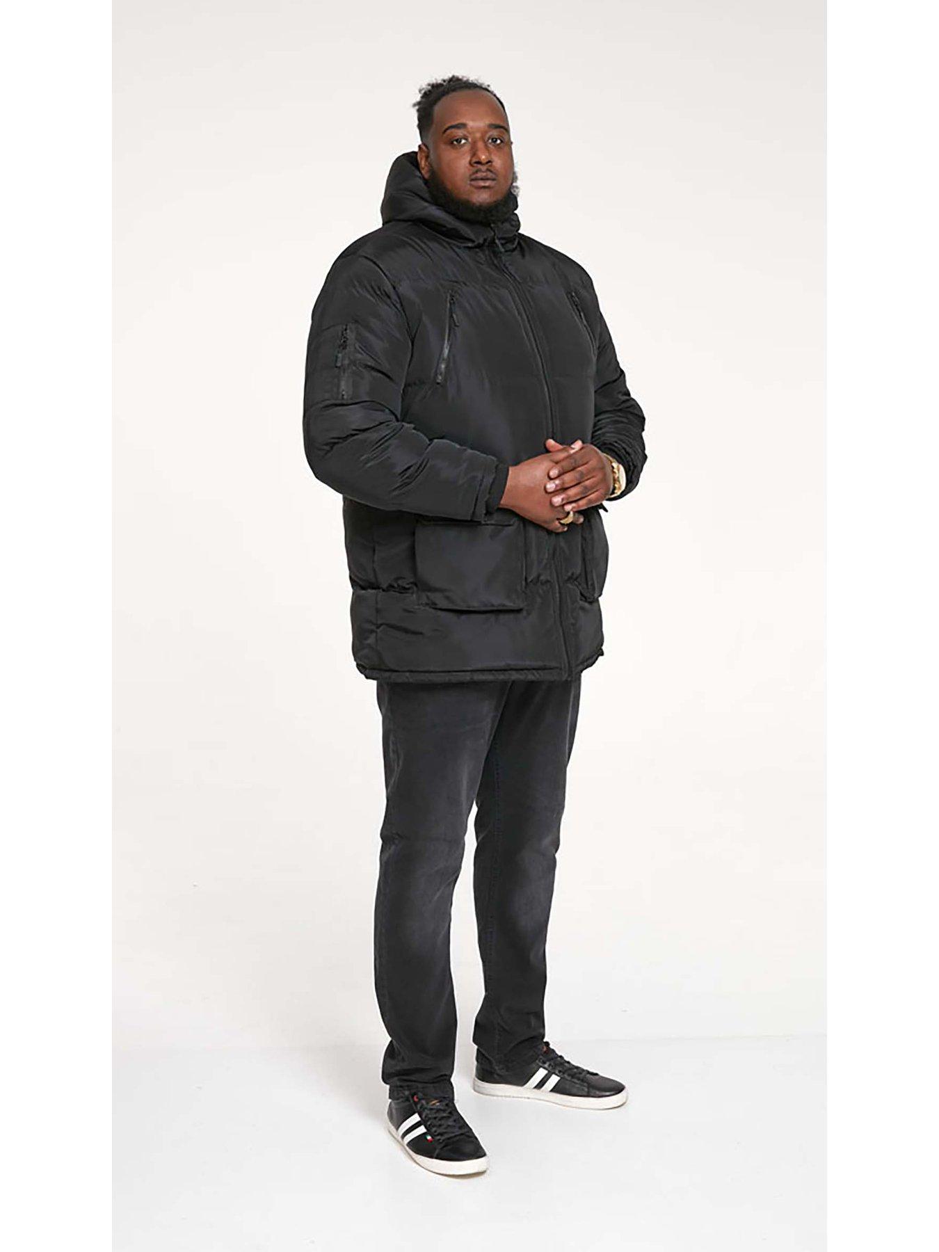 Image 5 of 5 of D555 Quilted Zip Hood Parka - Black