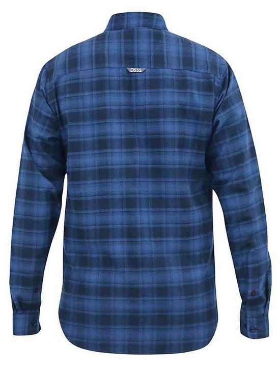 stillFront image of d555-flannel-check-shirt-with-button-down-collar-blue