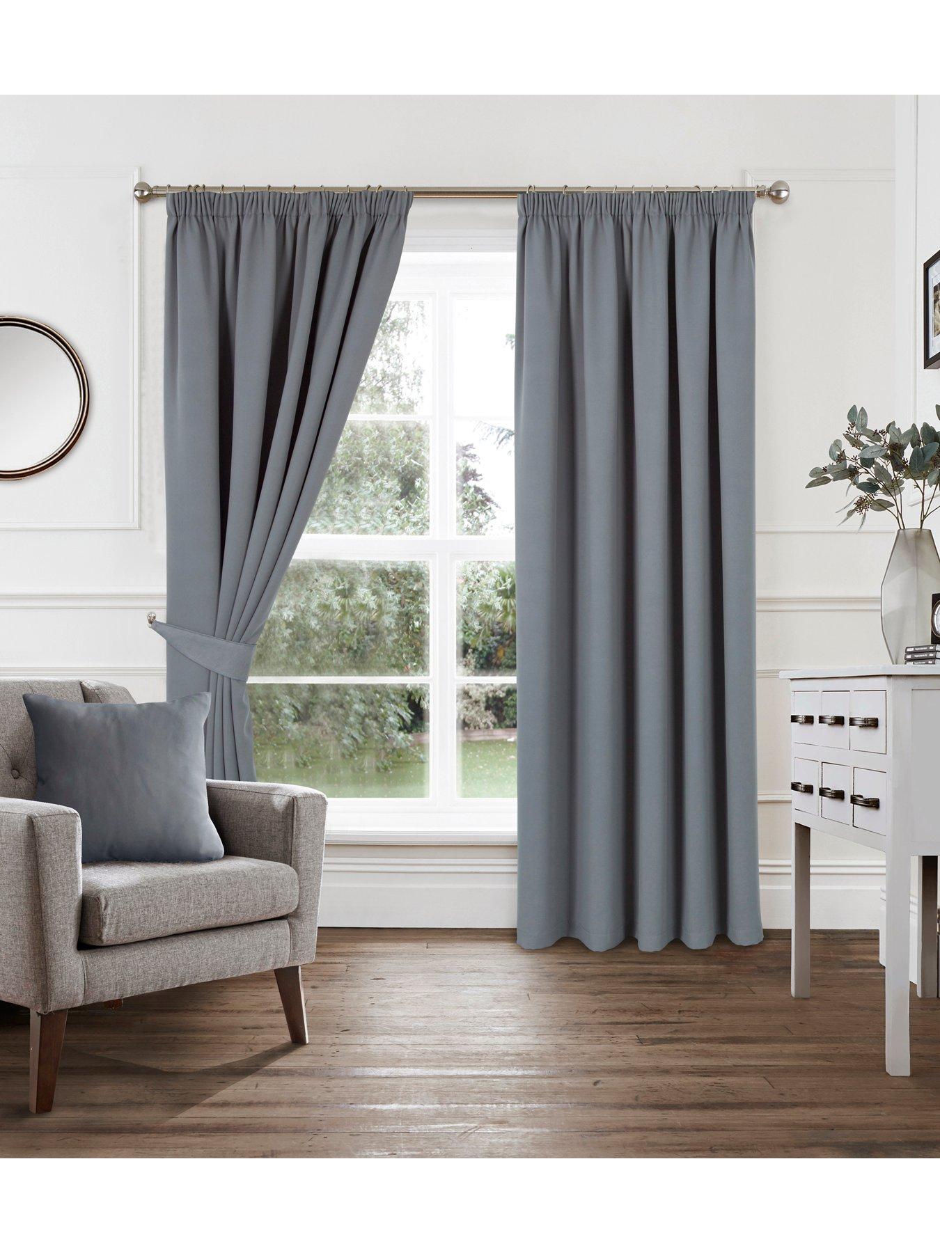 undefined Woven Blackout Pleated Curtains 90X72