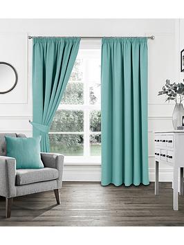 Product photograph of Woven Blackout Pleated Curtains 90x72 from very.co.uk