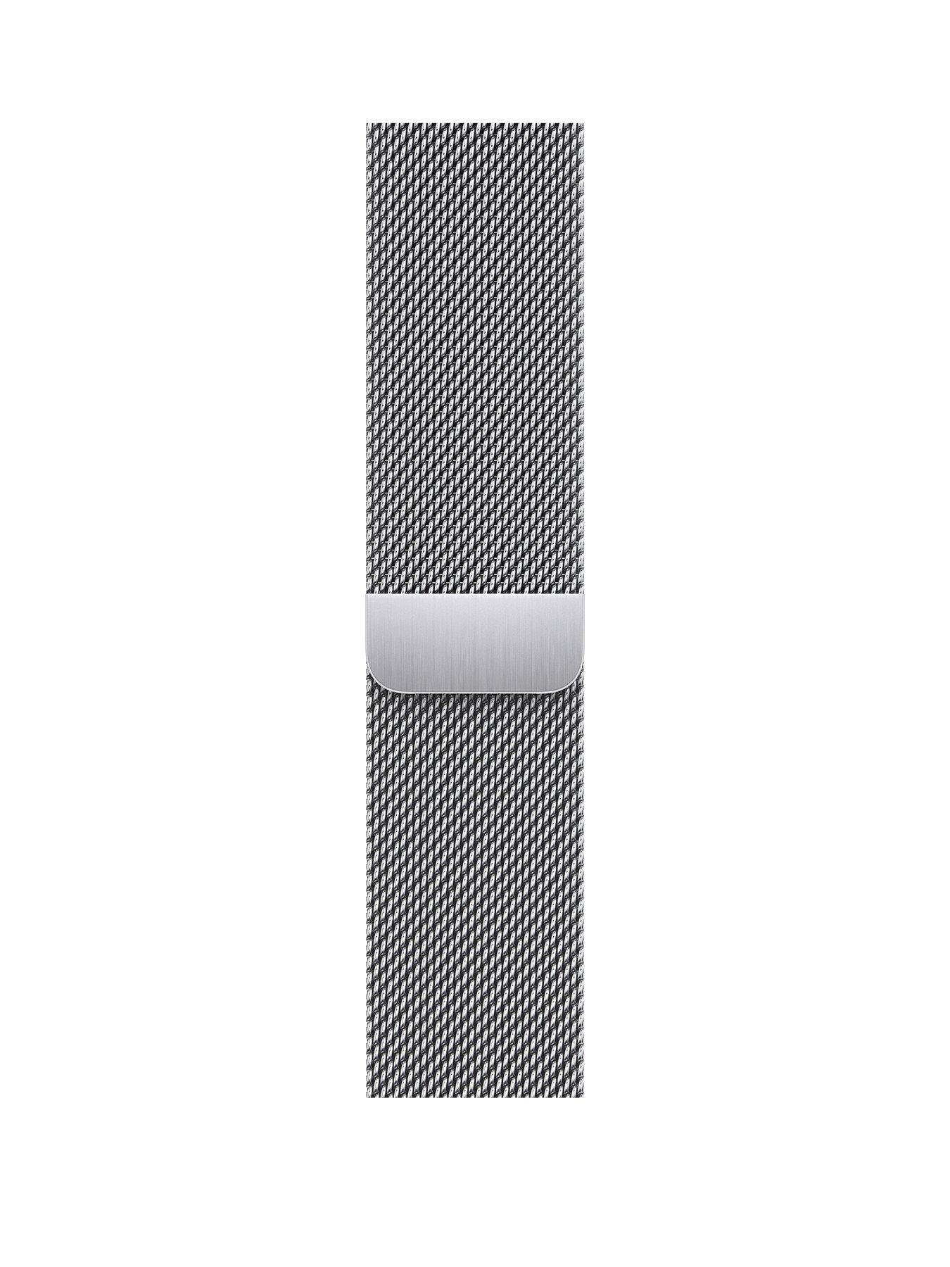 Silver milanese loop on sale on black apple watch