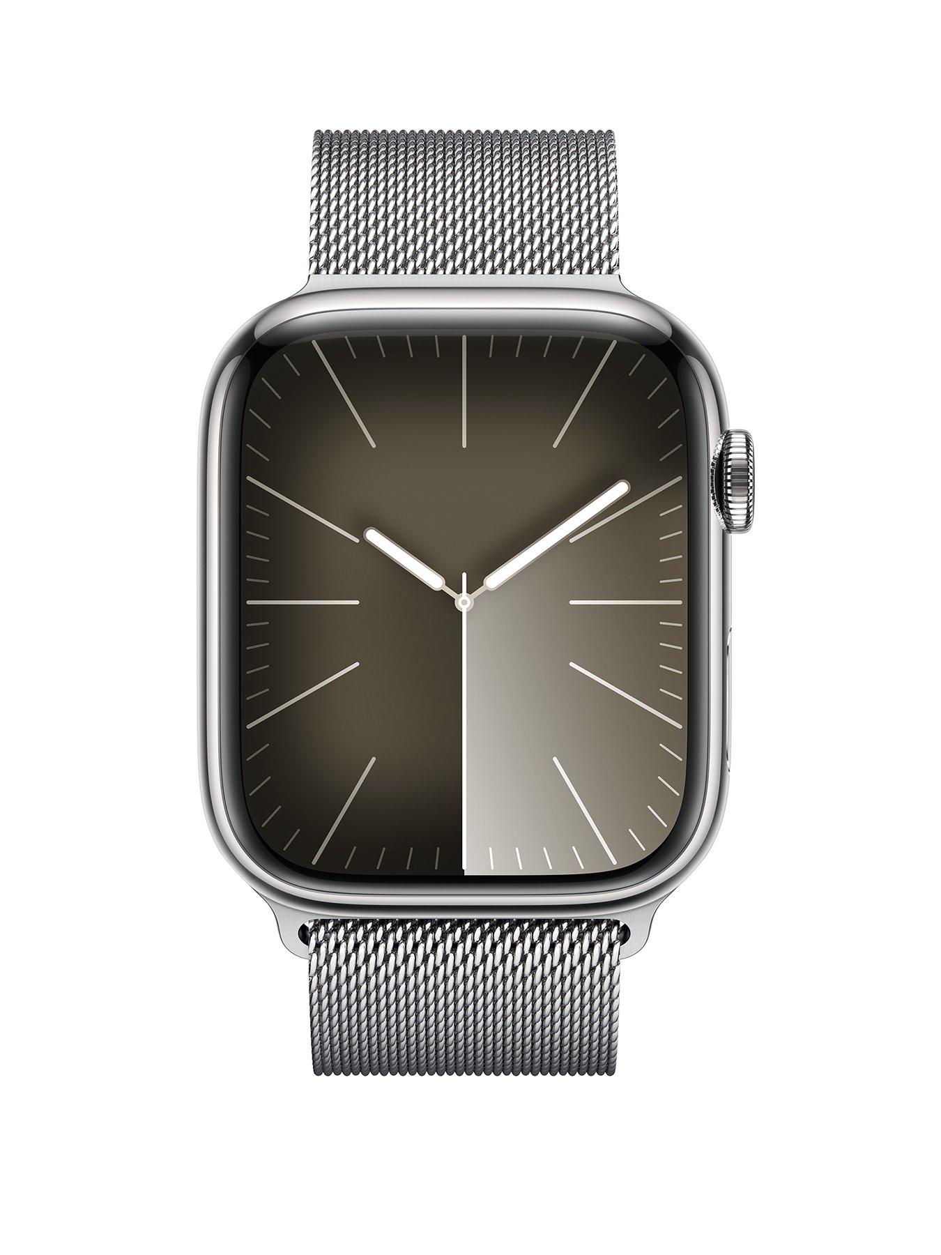 Silver apple watch with black hot sale milanese loop