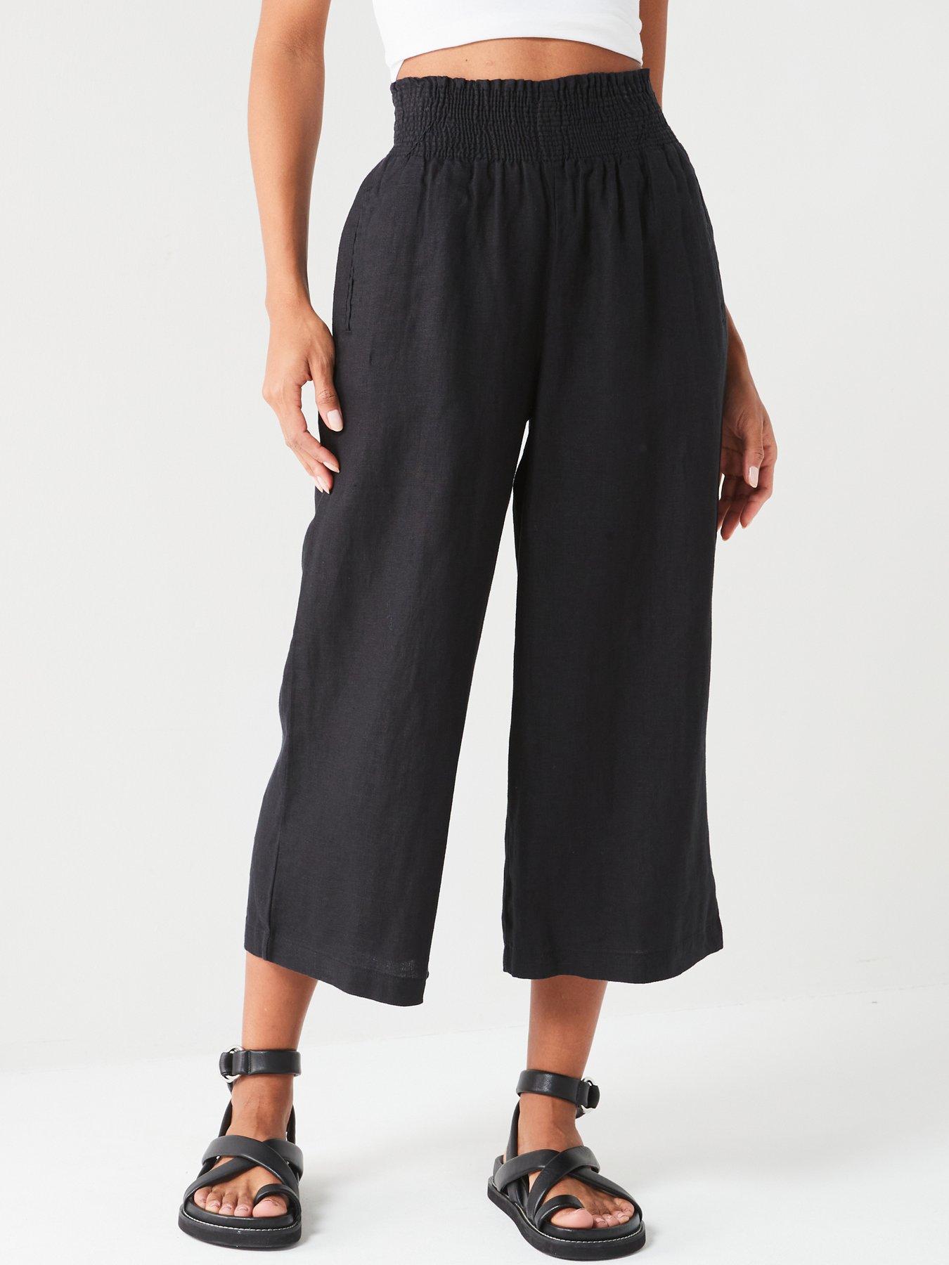 v-by-very-premium-pure-linen-wide-leg-cropped-trousers-black