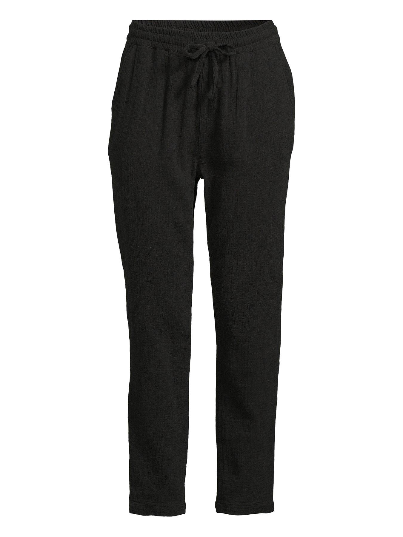 Michelle Keegan Cheesecloth Co-ord Trousers - Black | Very.co.uk