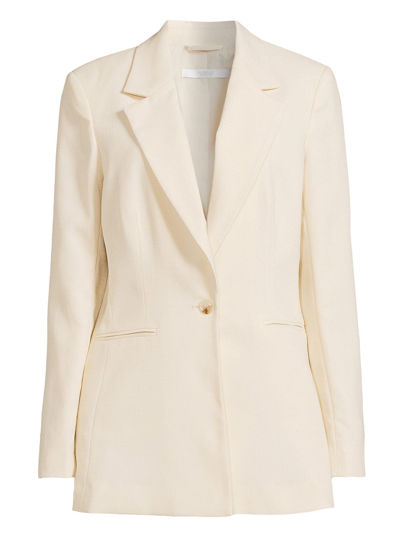 Michelle Keegan Premium Cream Suit Blazer - Cream | Very.co.uk