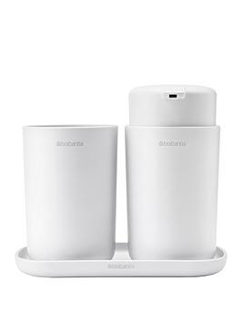 Product photograph of Brabantia Renew Bathroom Accessory Set Of 3 from very.co.uk