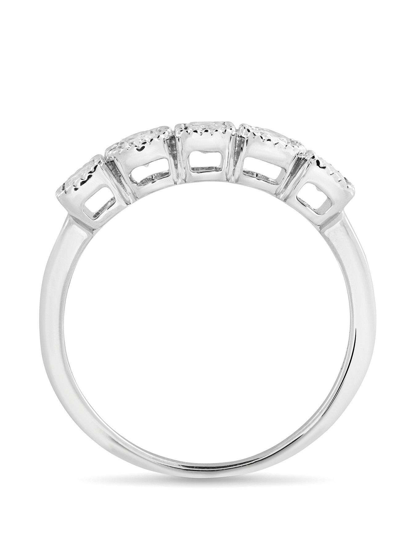 Image 2 of 5 of Love DIAMOND Gracie 9ct White Gold Lab Grown Oval &amp; Emerald Cut 0.70ct G VS Diamond Ring