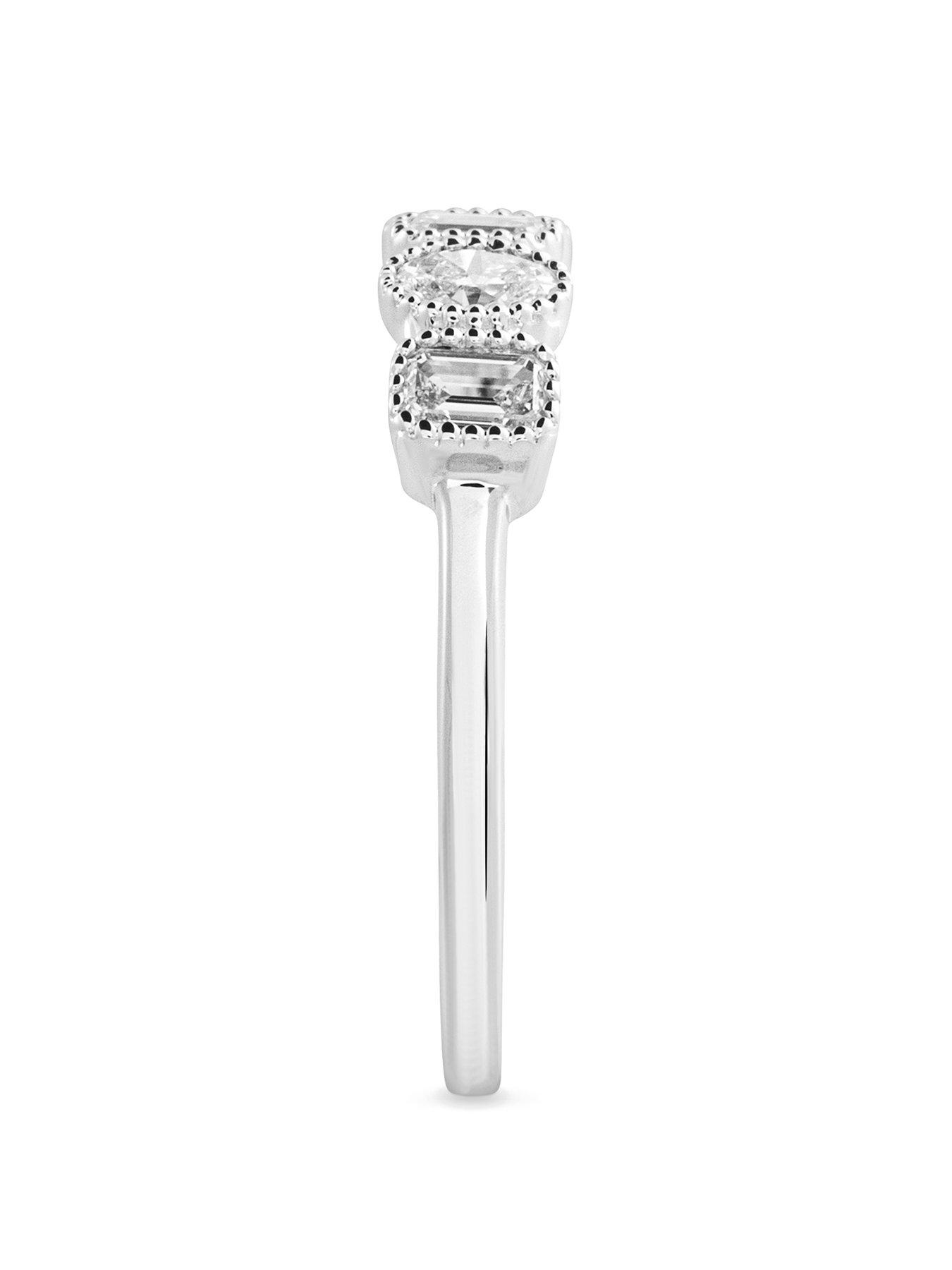 Image 3 of 5 of Love DIAMOND Gracie 9ct White Gold Lab Grown Oval &amp; Emerald Cut 0.70ct G VS Diamond Ring