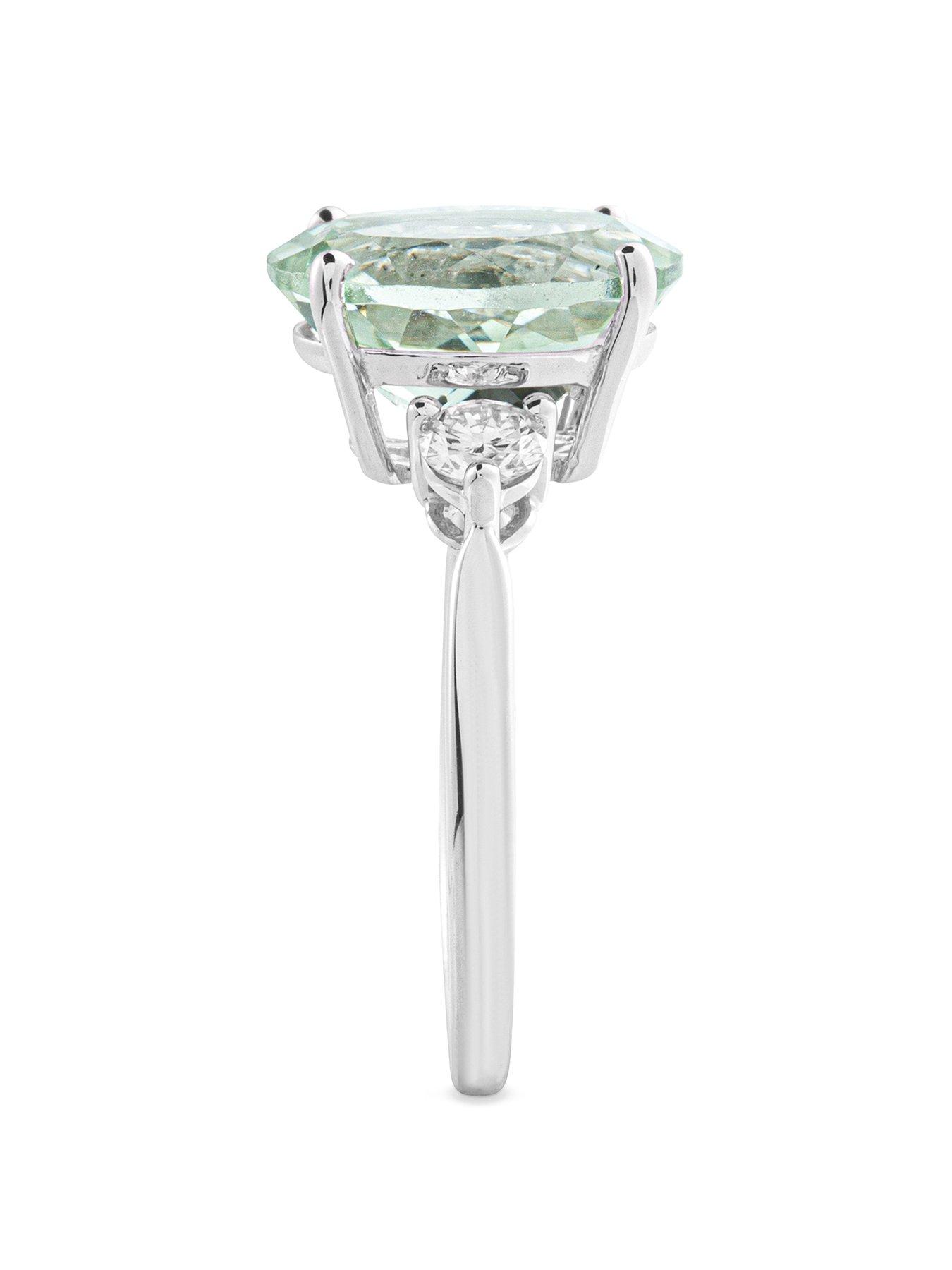 The Love Collection Lottie 9ct White Gold Natural Green Amethyst