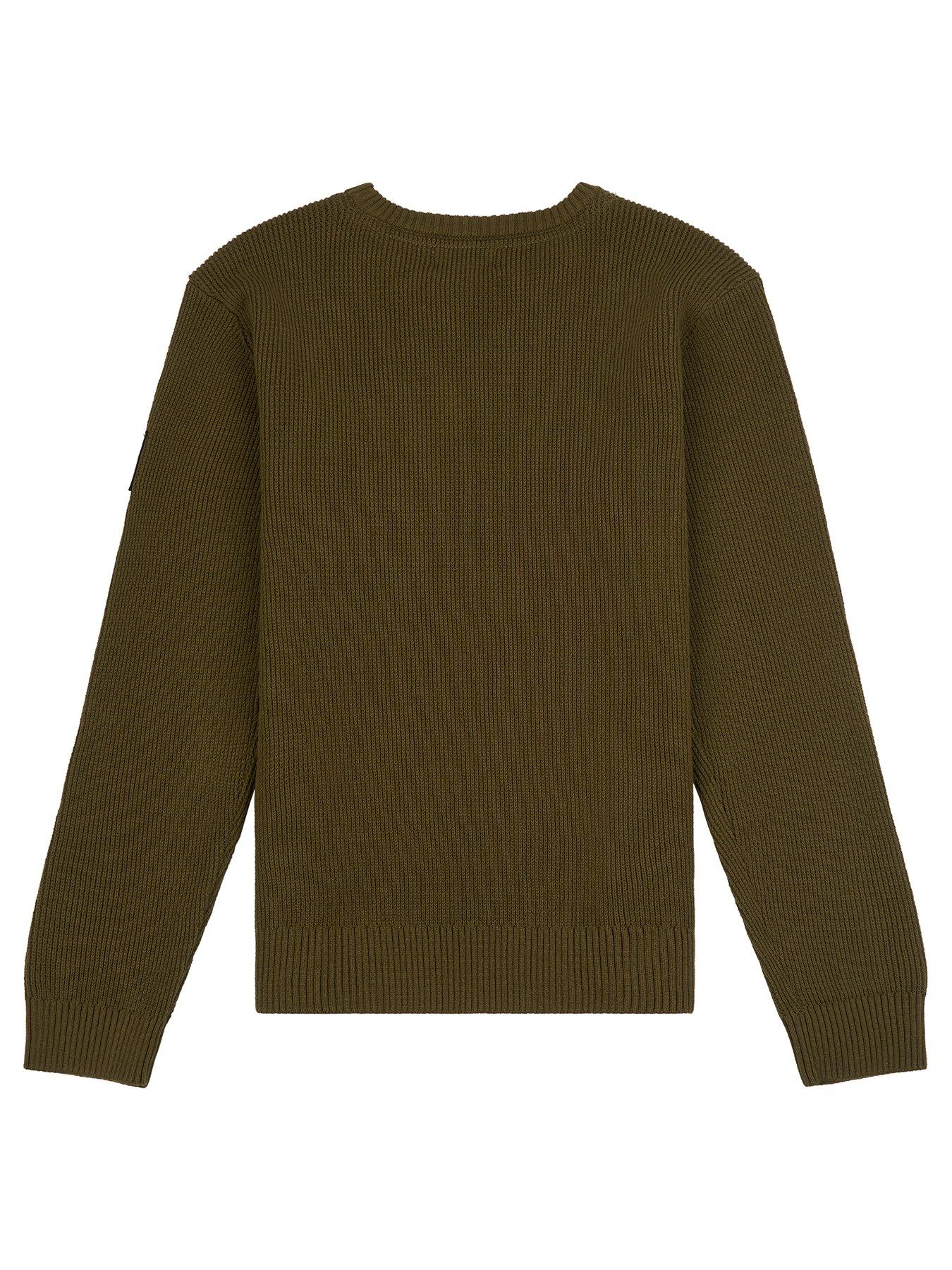 Lyle & Scott Mens Cable Jumper - Dark Green Marl