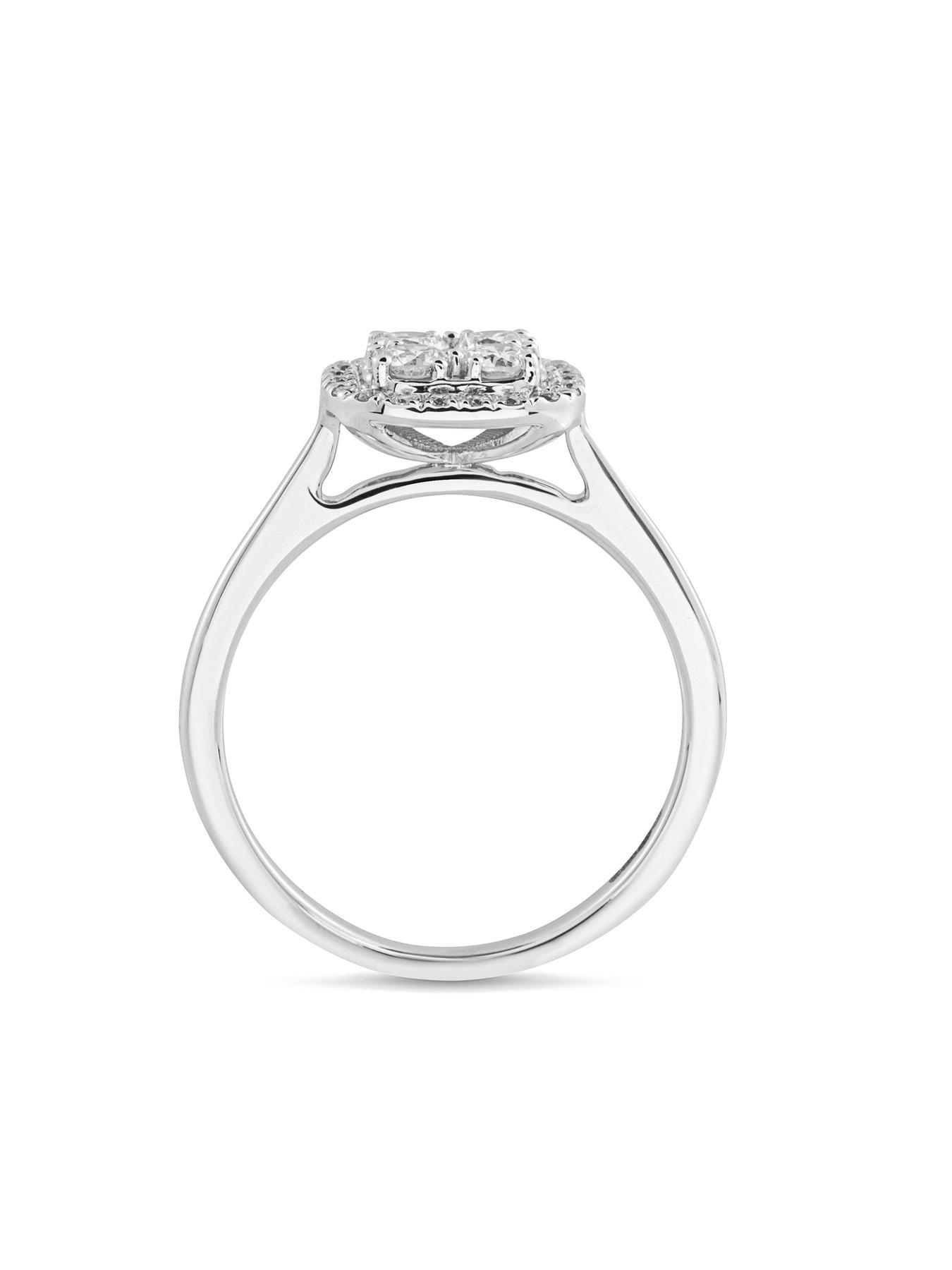 Image 5 of 6 of Love DIAMOND 9ct White Gold Lab Grown Cushion Ring