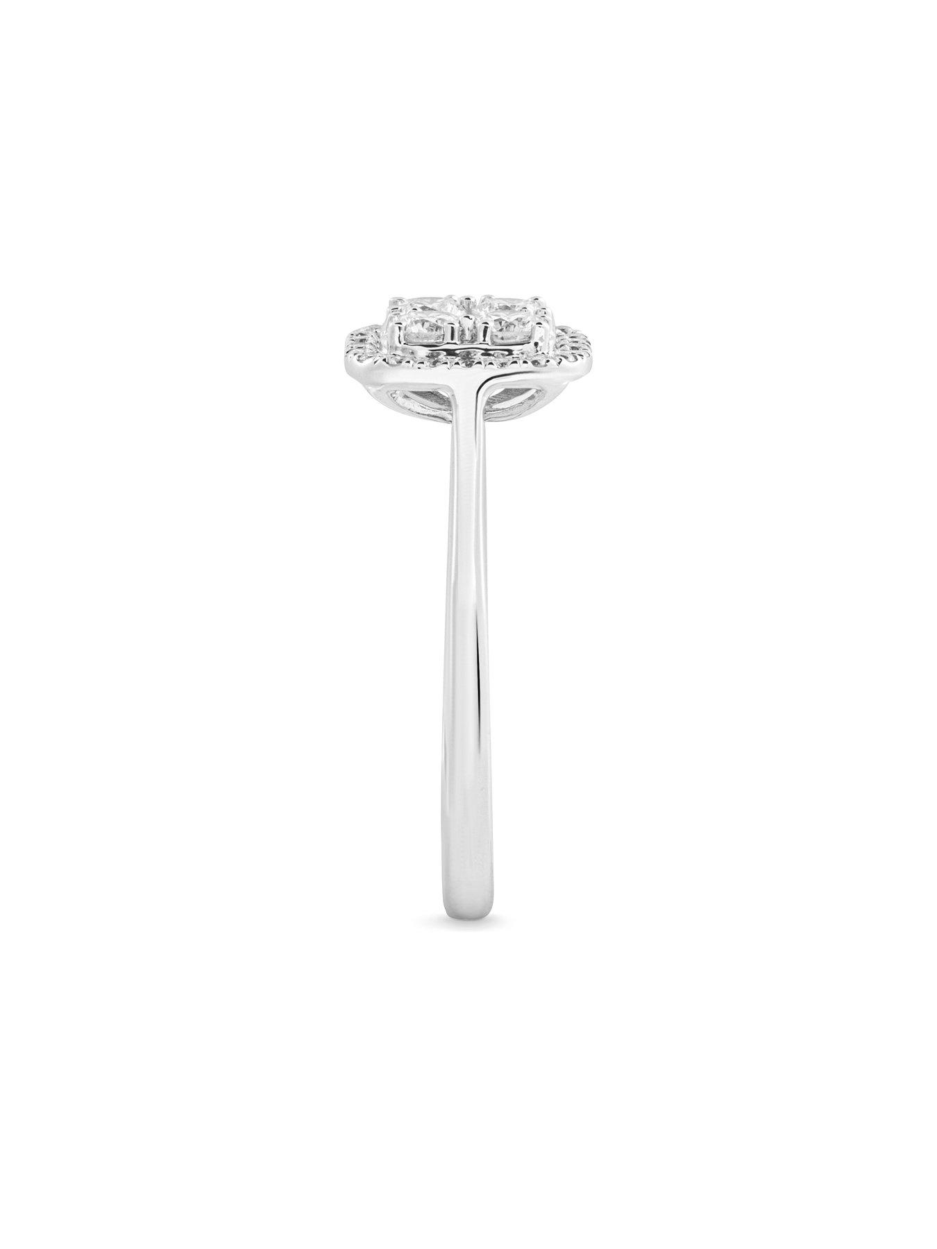 Image 6 of 6 of Love DIAMOND 9ct White Gold Lab Grown Cushion Ring