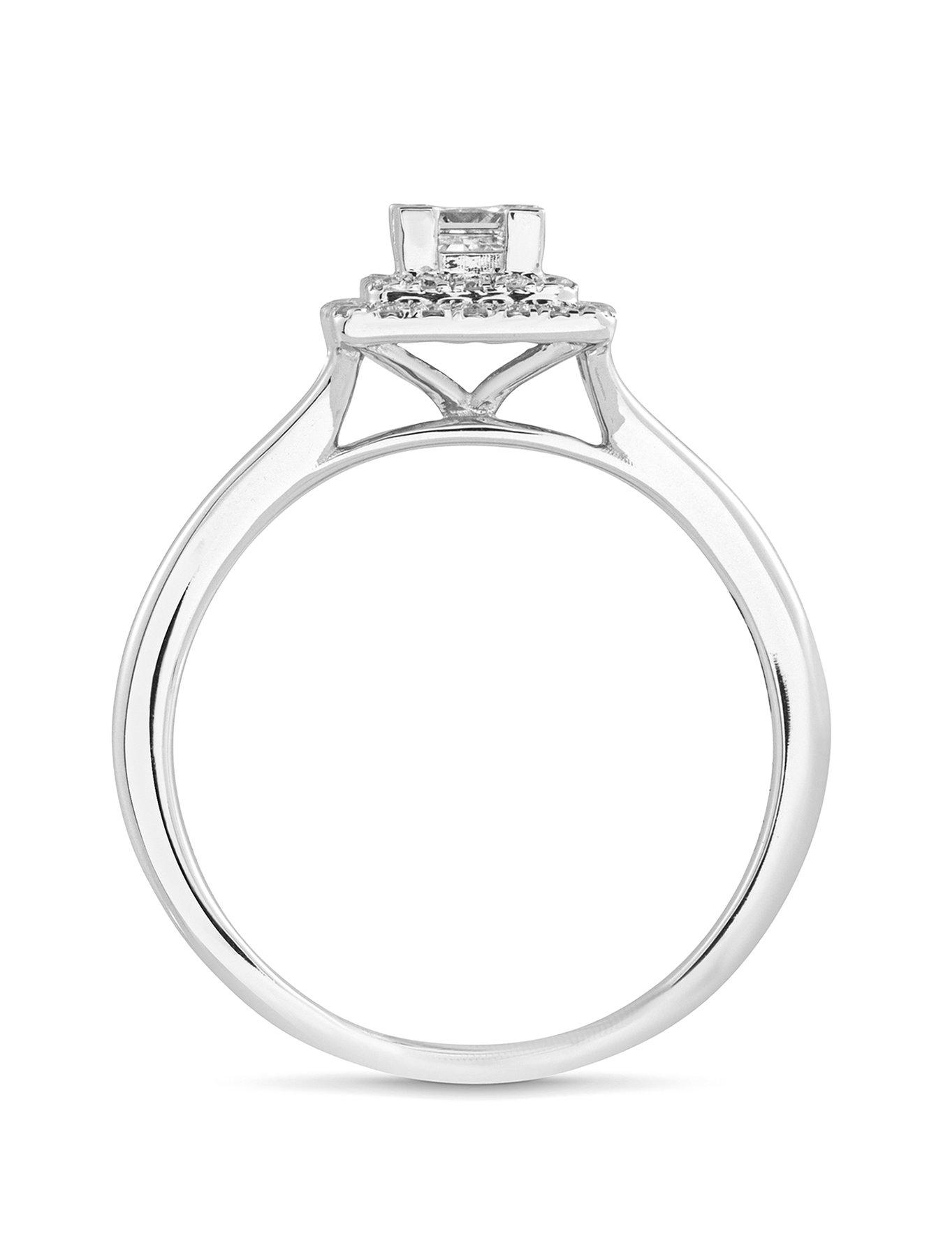 Image 2 of 5 of Love DIAMOND Eliza 9ct White Gold Lab Grown Emerald Cut 0.50ct G VS Diamond Ring