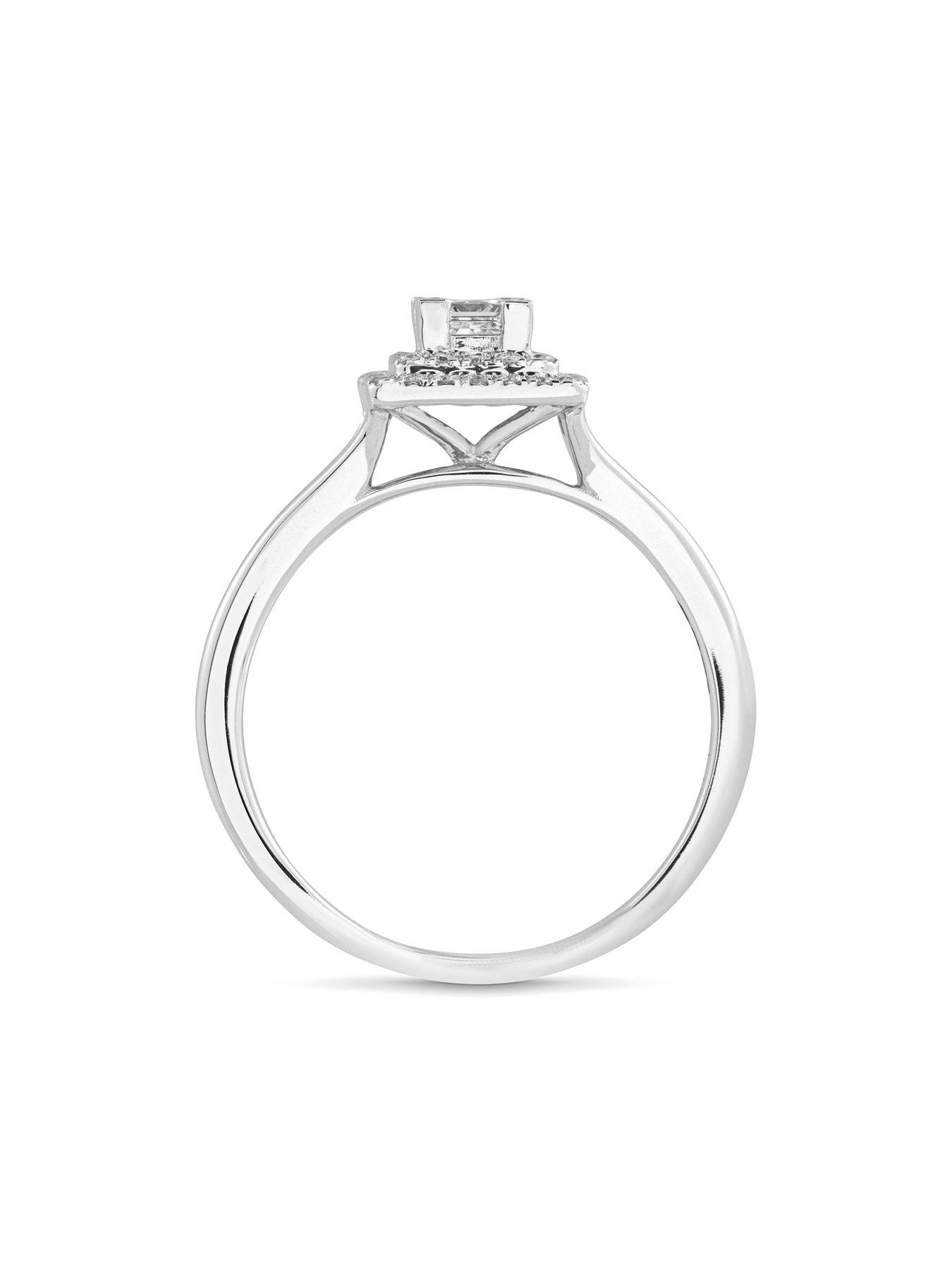 Image 3 of 4 of Love DIAMOND Eliza 9ct White Gold Lab Grown Emerald Cut Diamond Ring