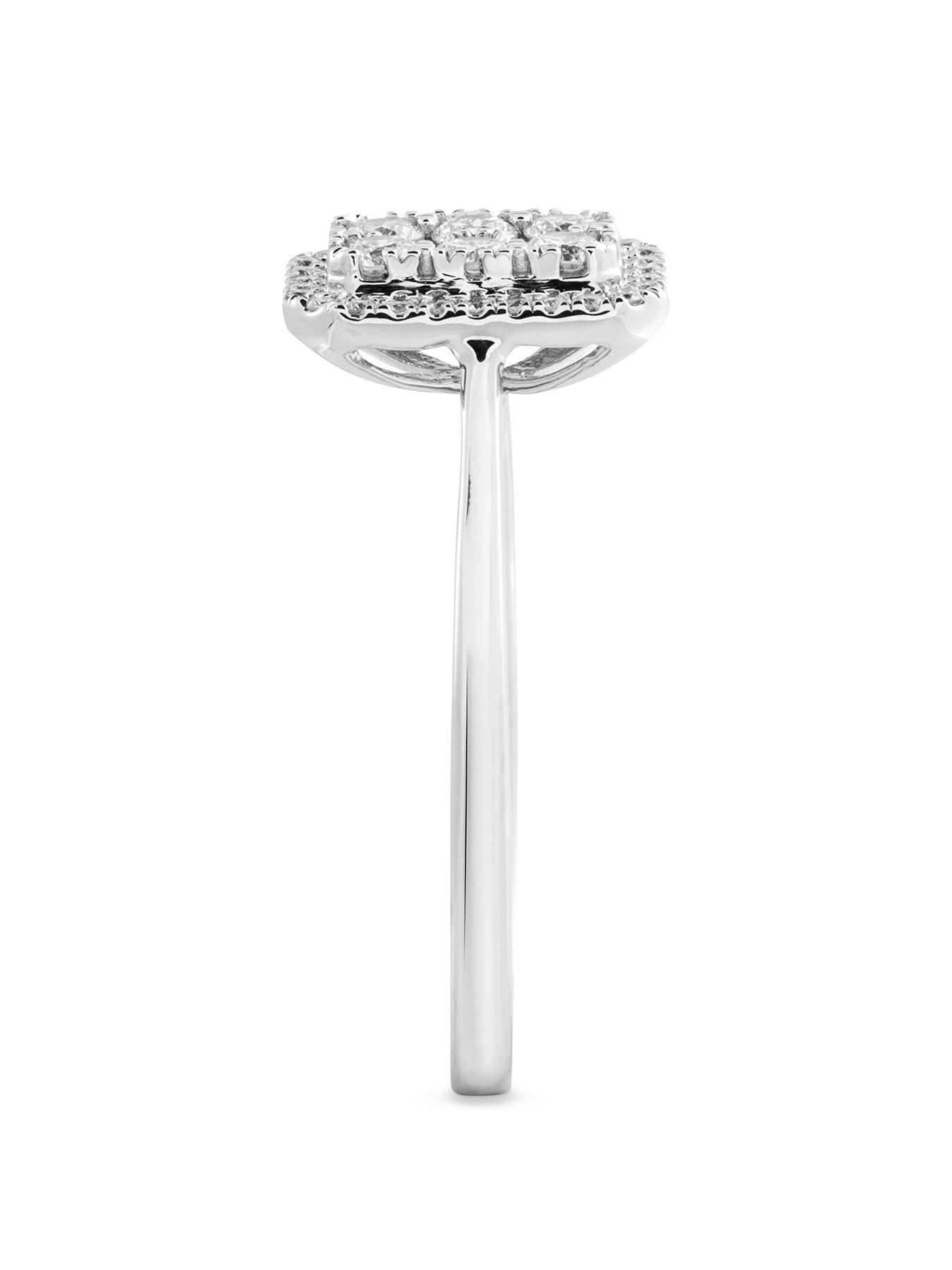 Image 3 of 5 of Love DIAMOND Eliza 9ct White Gold Lab Grown Emerald Cut 0.50ct G VS Diamond Ring