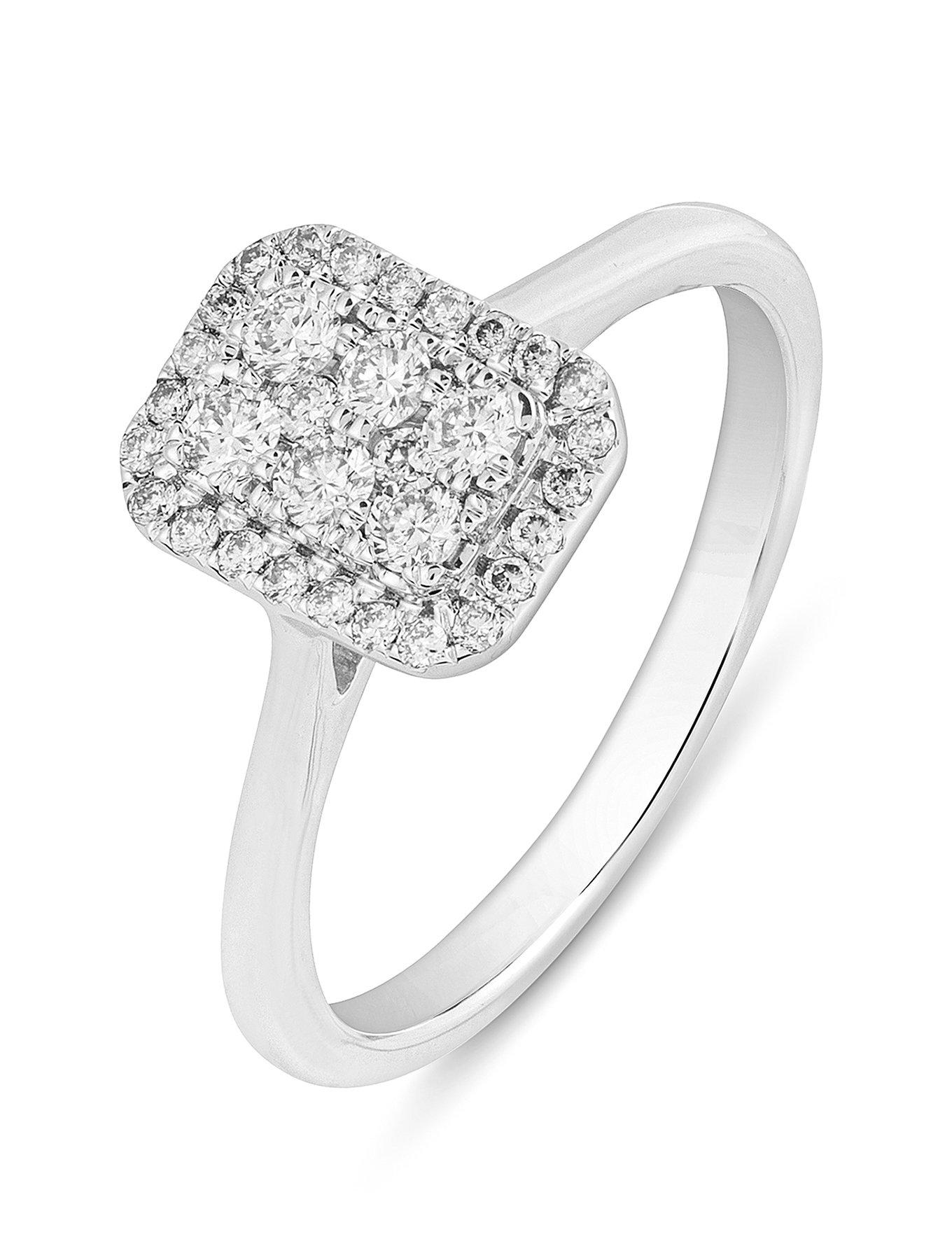 undefined Eliza 9ct White Gold Lab Grown Emerald Cut 0.33ct G VS Diamond Ring