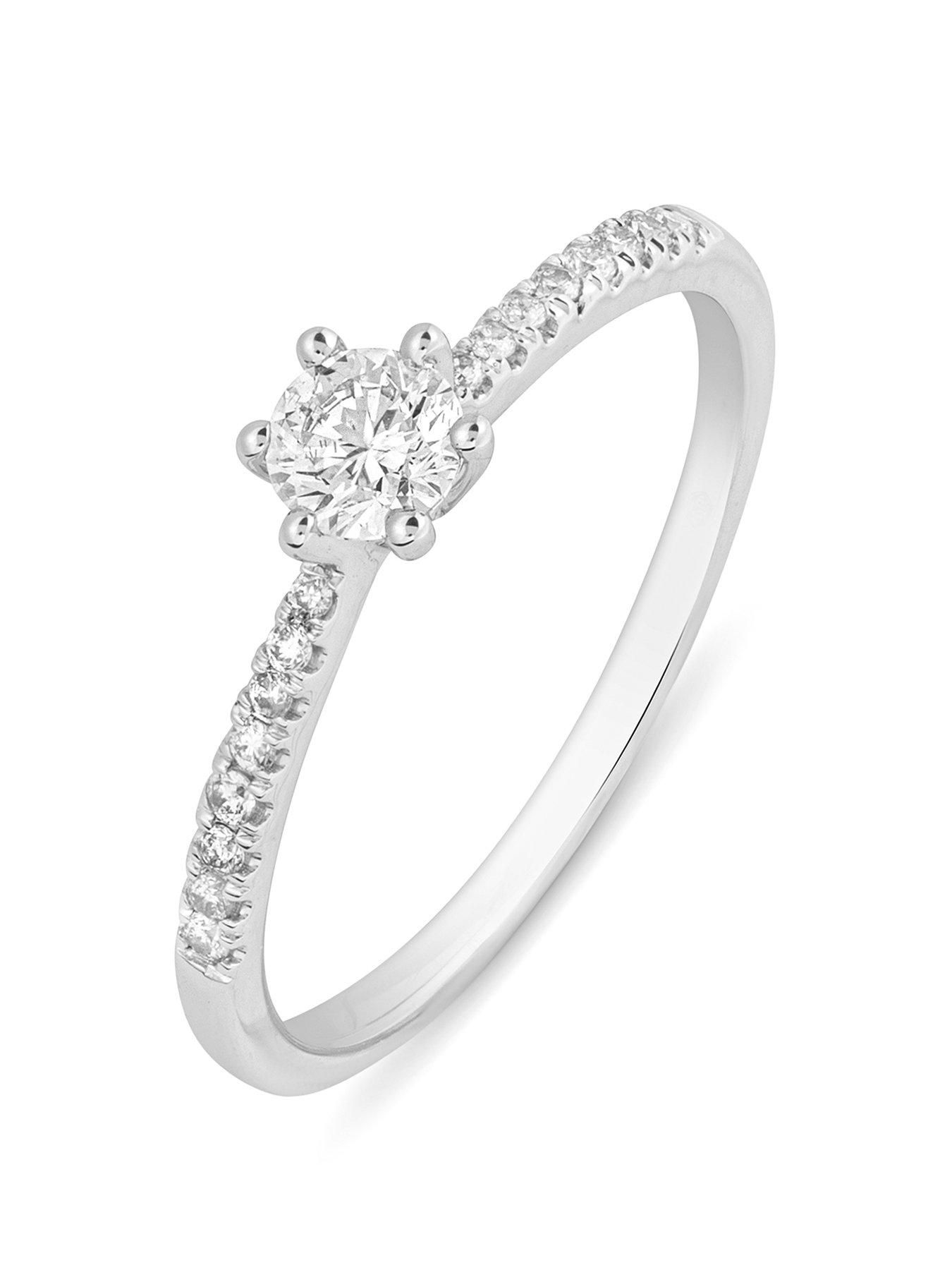 Product photograph of Love Diamond Rhea 9ct White Gold Lab Grown 0 33ct G Vs Diamond Ring from very.co.uk