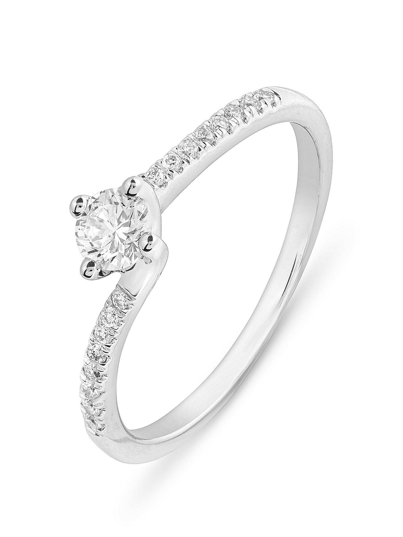 Product photograph of Love Diamond Bella 9ct White Gold Lab Grown 0 33ct G Vs Diamond Ring from very.co.uk