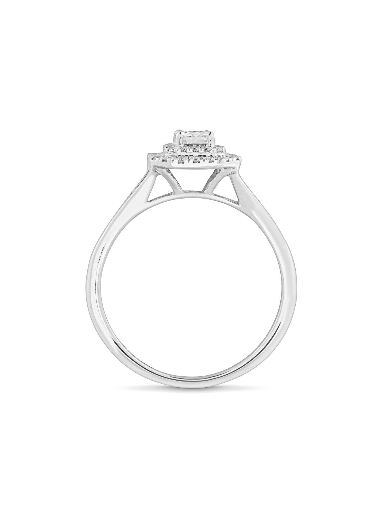 Image 2 of 5 of Love DIAMOND Blake 9ct White Gold Lab Grown Emerald Cut Diamond Ring