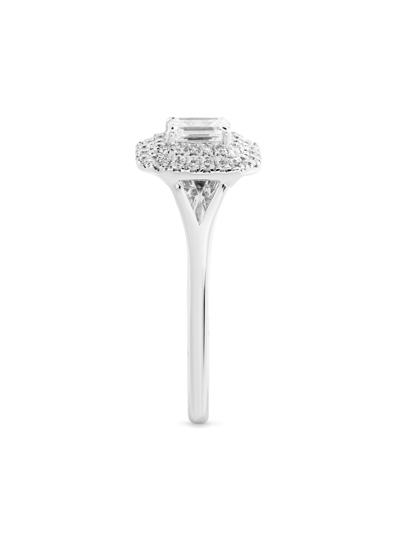 Image 3 of 5 of Love DIAMOND Blake 9ct White Gold Lab Grown Emerald Cut Diamond Ring