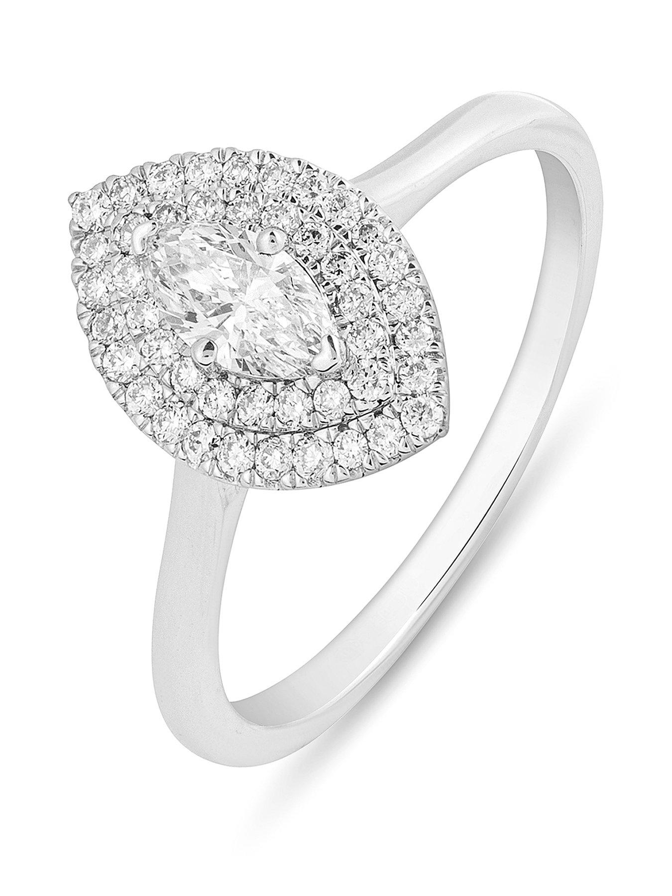 Image 1 of 5 of Love DIAMOND Cece 9ct White Gold Lab Grown Marquise 0.55ct Diamond Ring