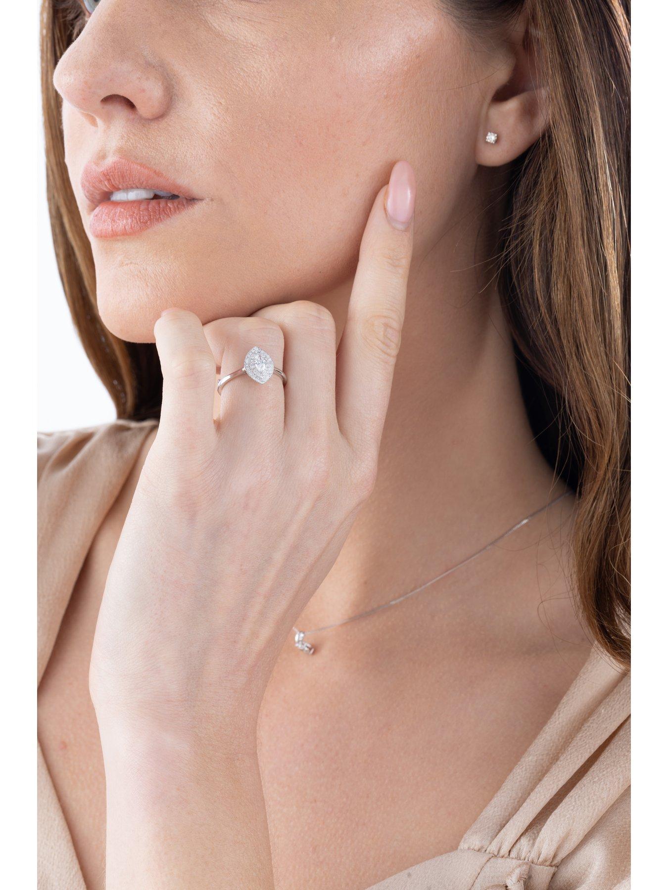 Image 5 of 5 of Love DIAMOND Cece 9ct White Gold Lab Grown Marquise 0.55ct Diamond Ring