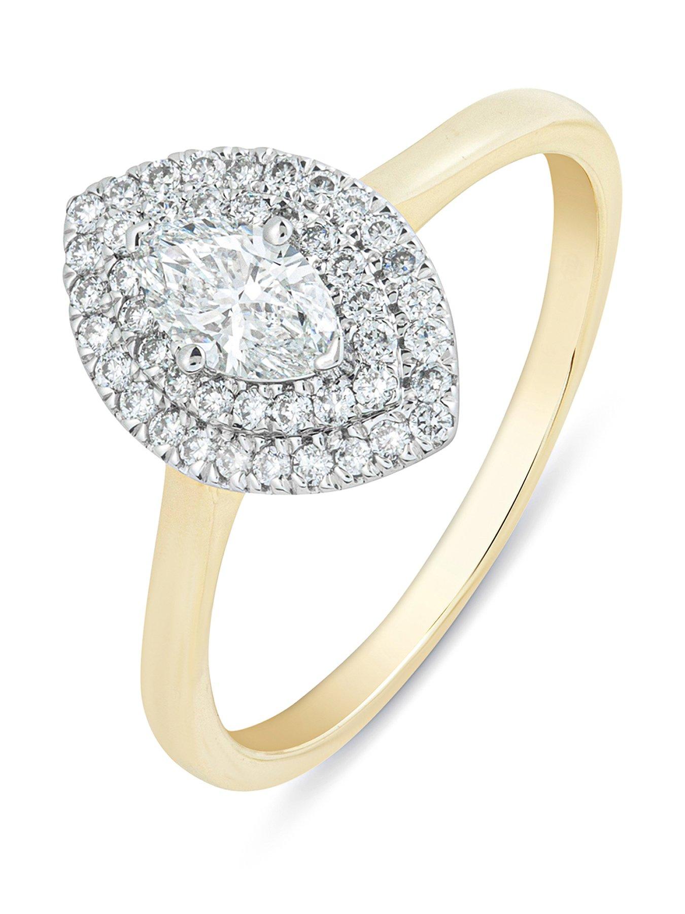 Image 1 of 5 of Love DIAMOND Cece 9ct Gold Lab Grown Marquise 0.55ct Diamond Ring