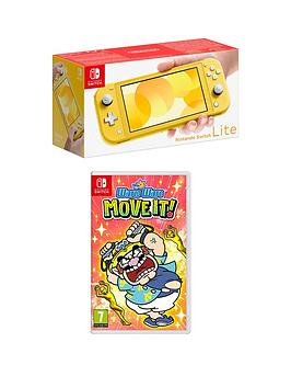 Nintendo Switch Lite Nintendo Switch Lite Yellow Console With  Warioware: Move It!