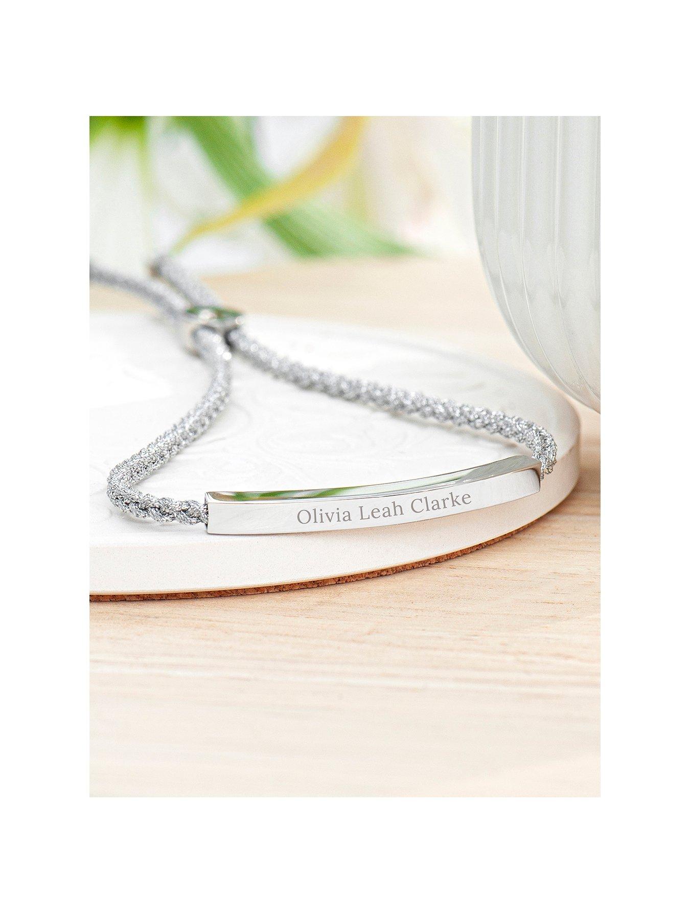 Product photograph of Treat Republic Personalised Silver Identity Rope Bracelet from very.co.uk