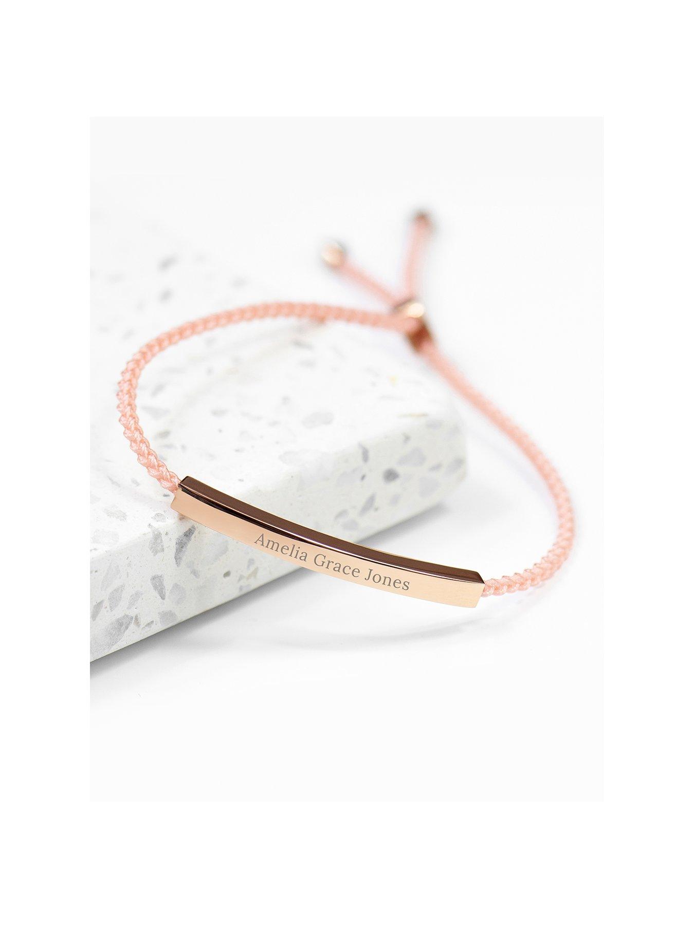 undefined Personalised Rose Gold Identity Rope Bracelet