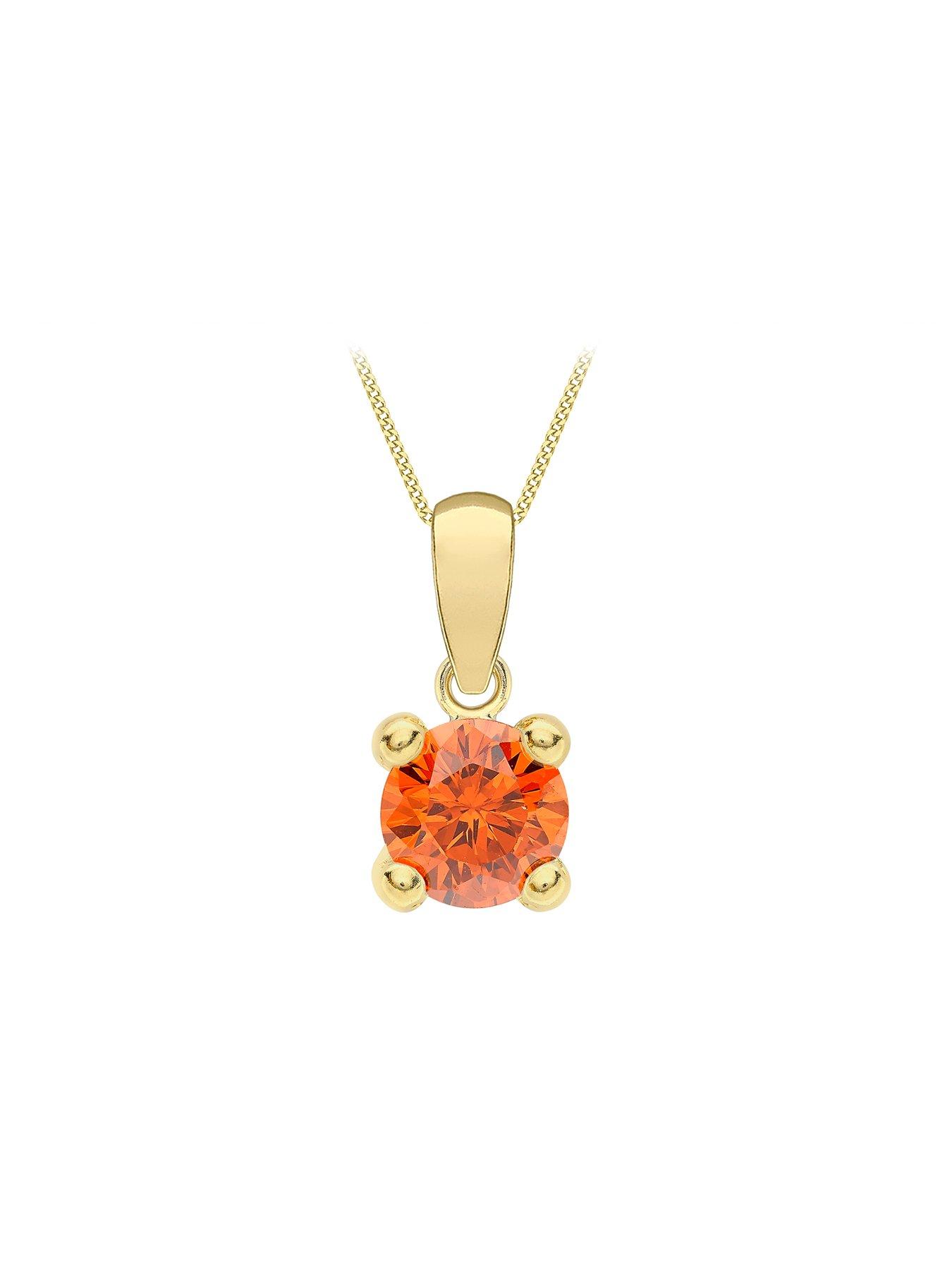 Image 3 of 4 of The Love Collection 9ct Yellow Gold Birthstone Pendant & Curb Chain