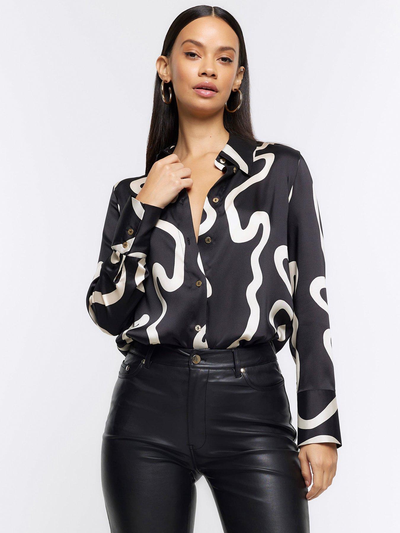 River island satin hot sale shirt