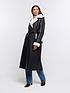  image of river-island-shearling-trench-black