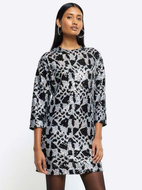 river-island-abstract-sequin-smock-dress-black