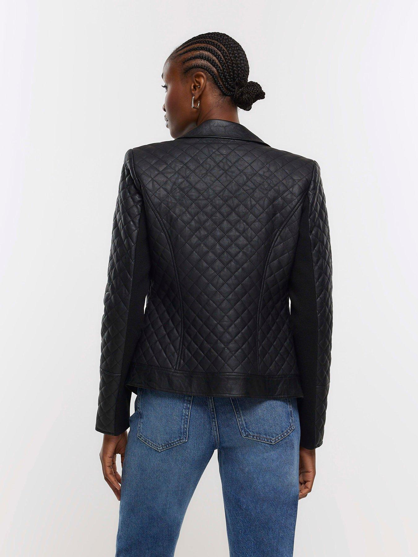River Island Quilted Blazer Black Very