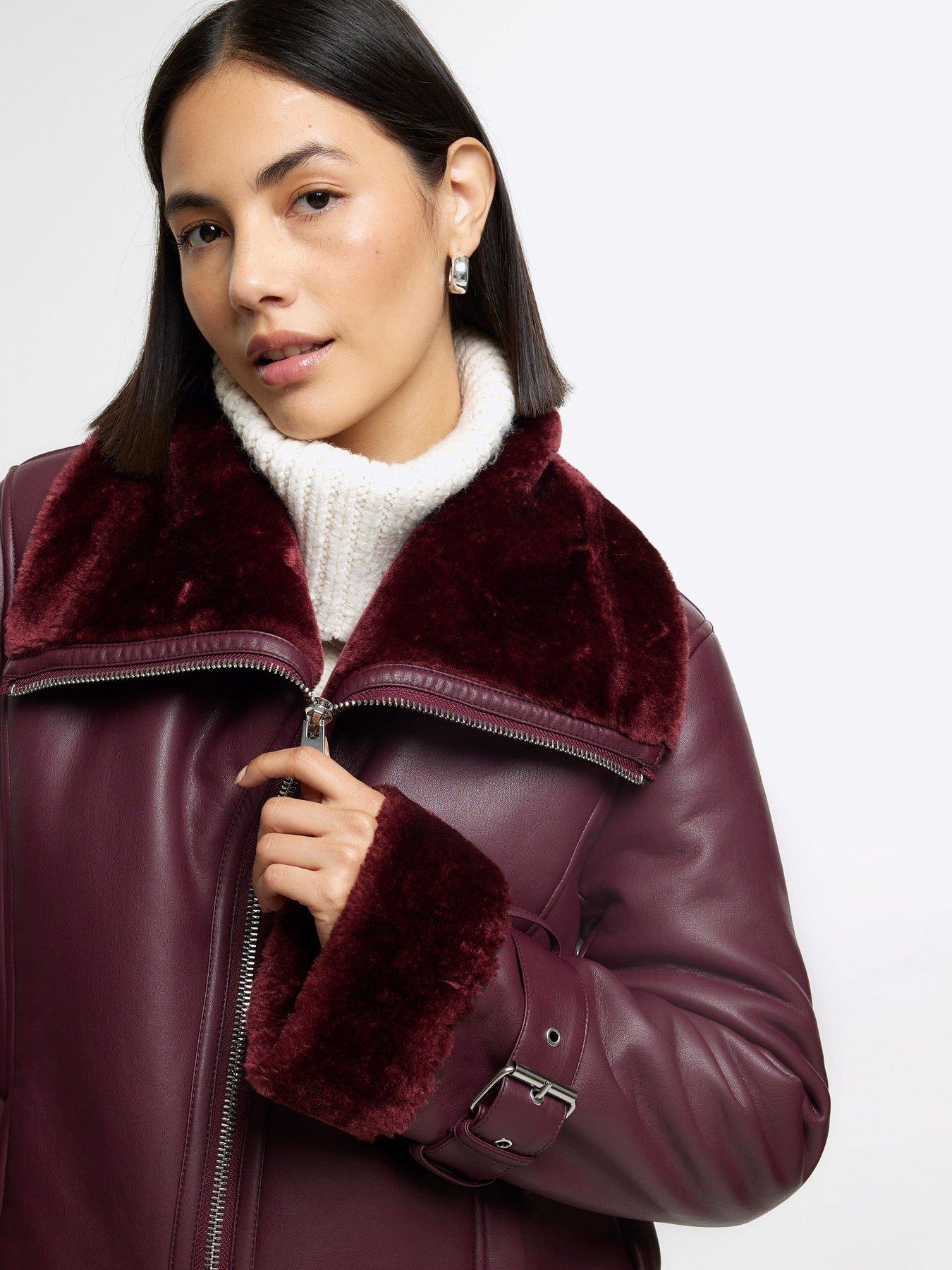 Aviator jacket burgundy best sale