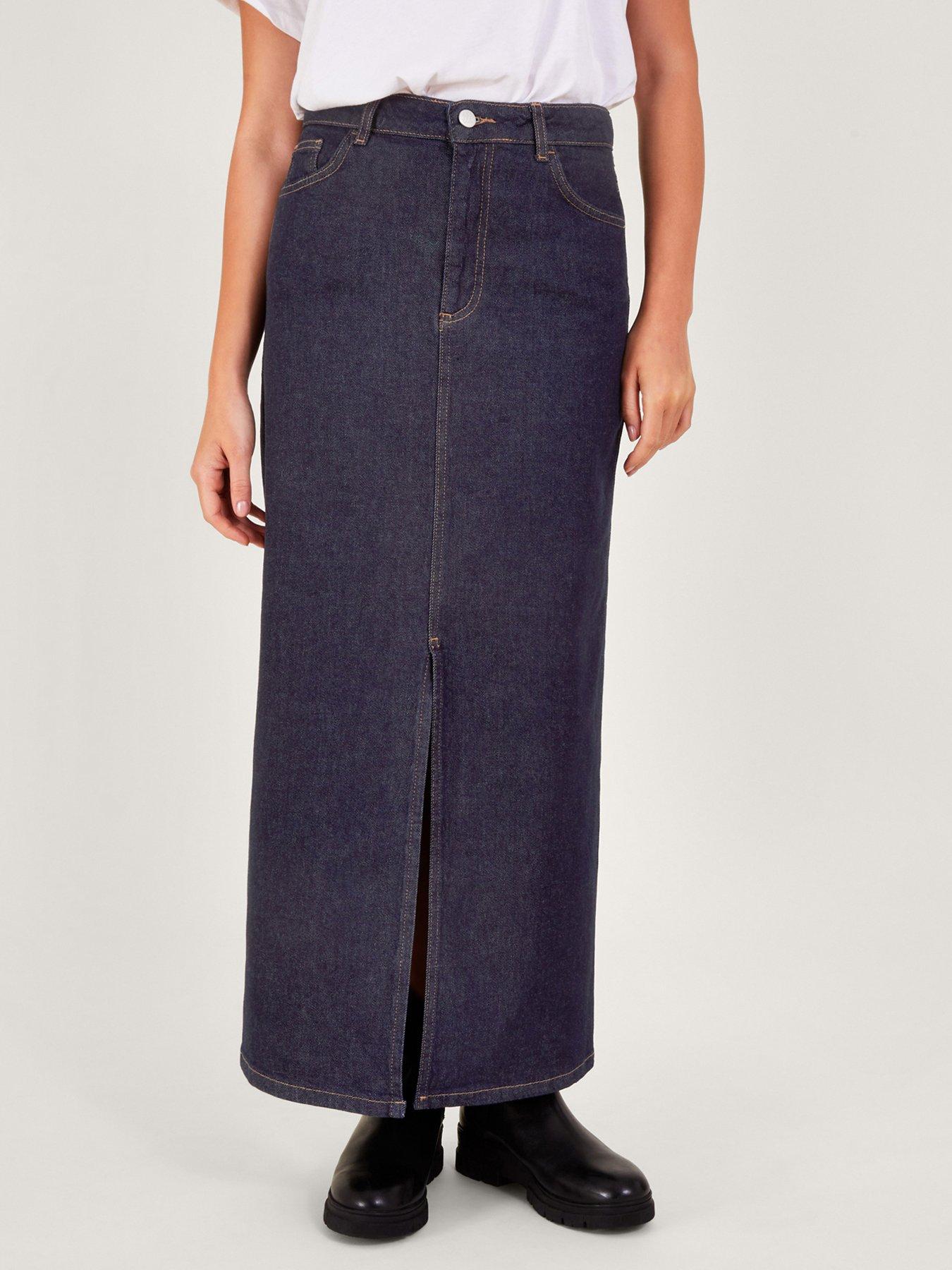 Monsoon denim skirt store sale