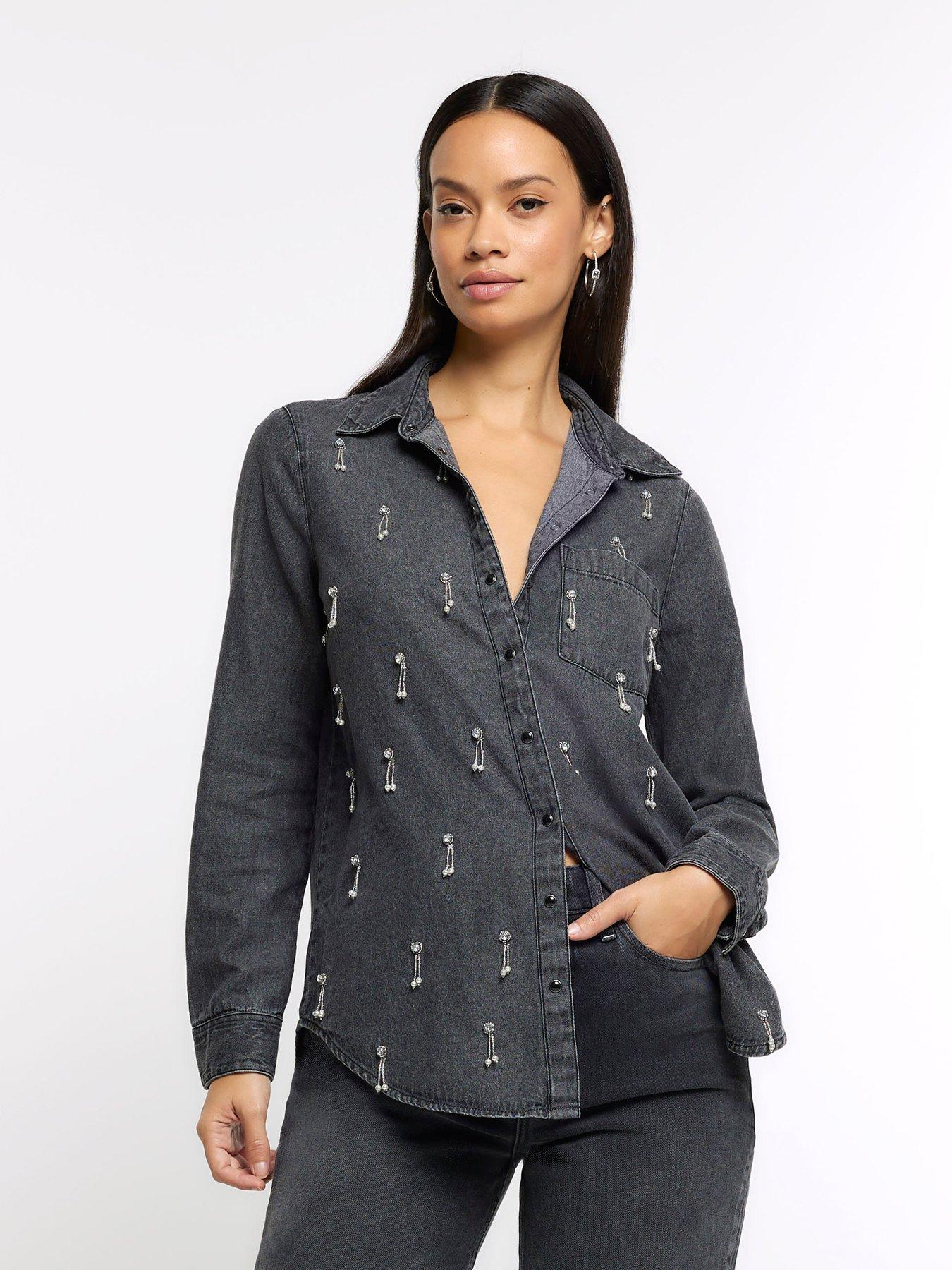 Blue Spaced Embellished Shirt