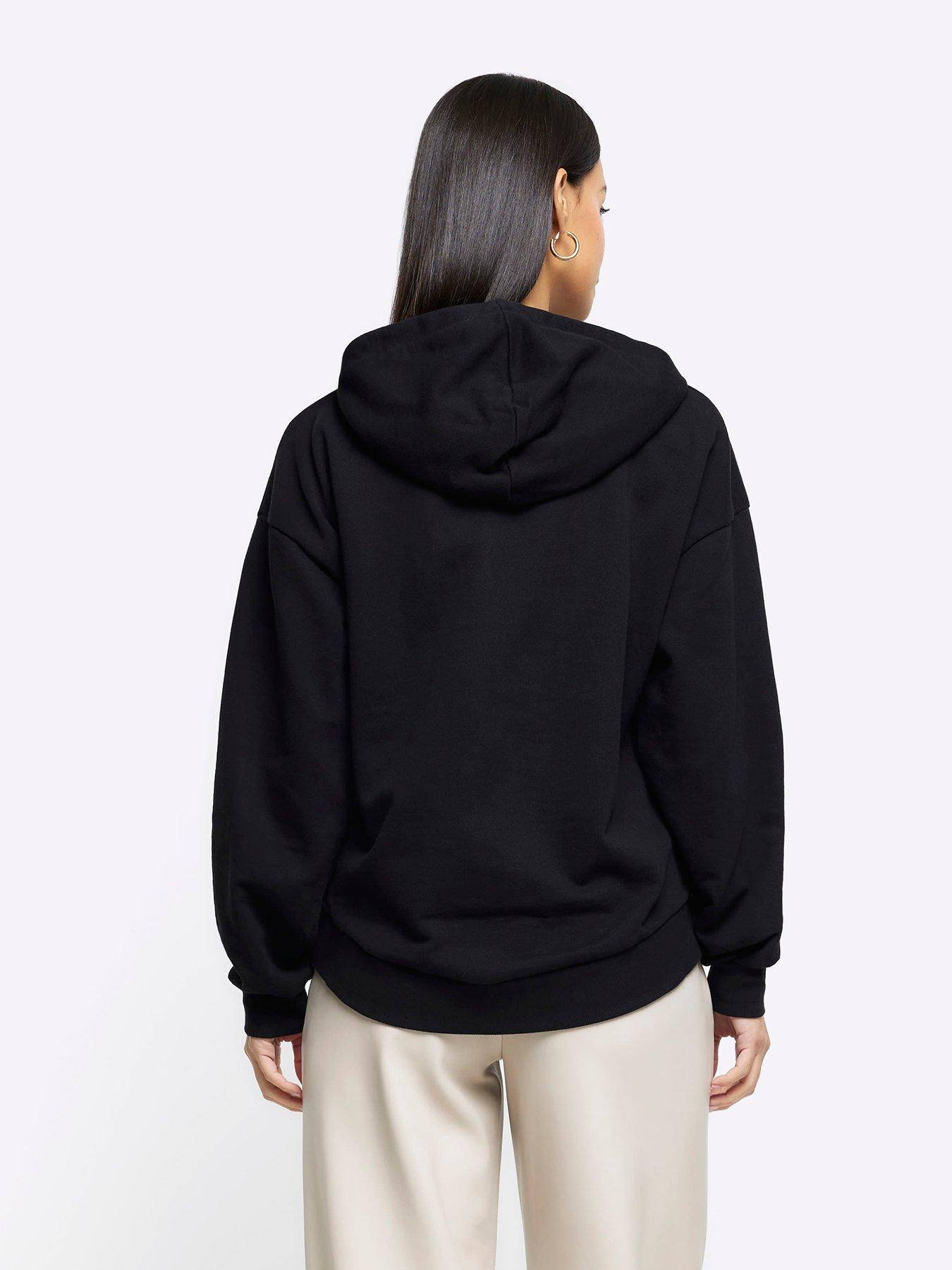 River island black hoodie hotsell