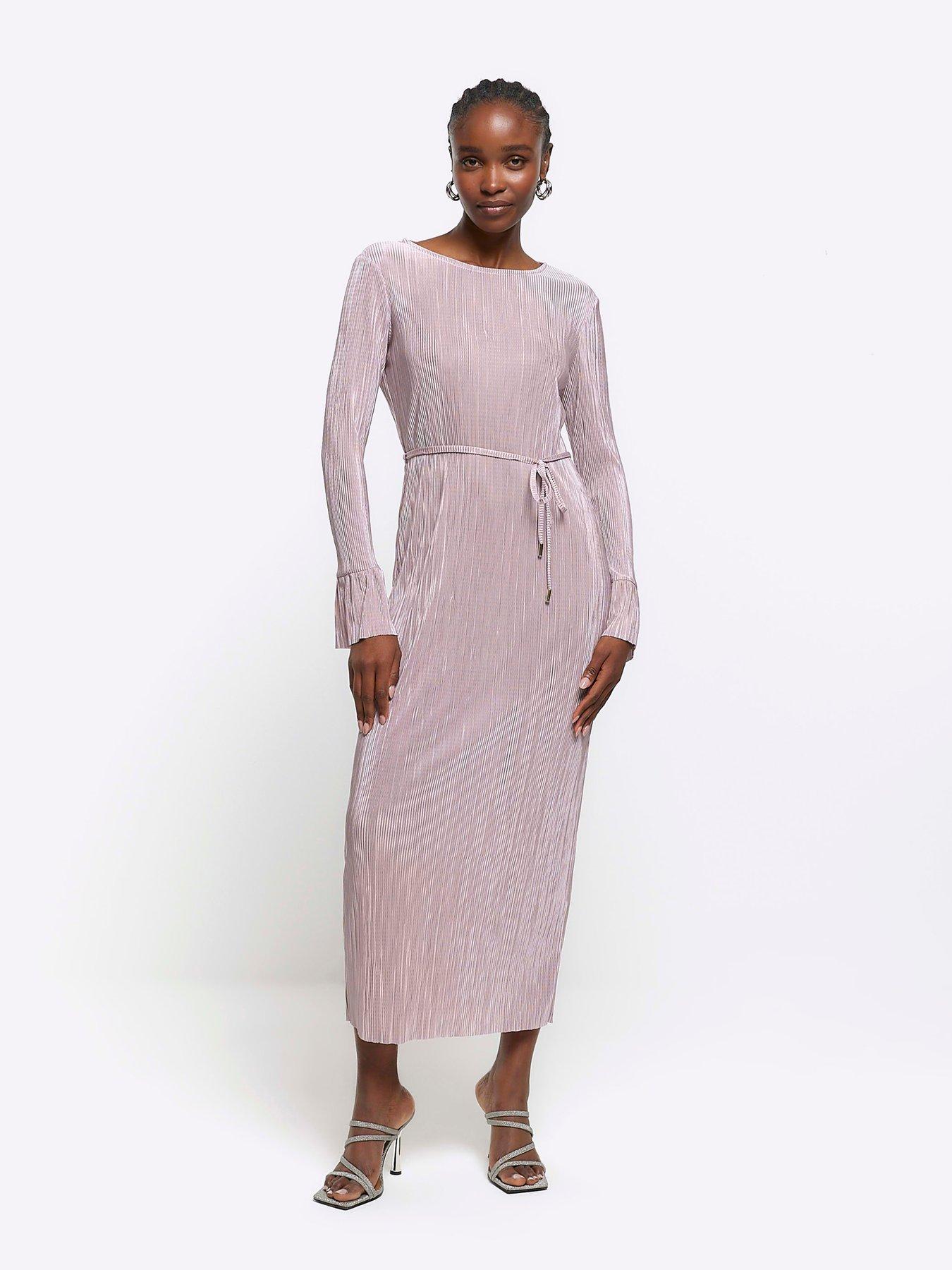 Pink plisse dress sale