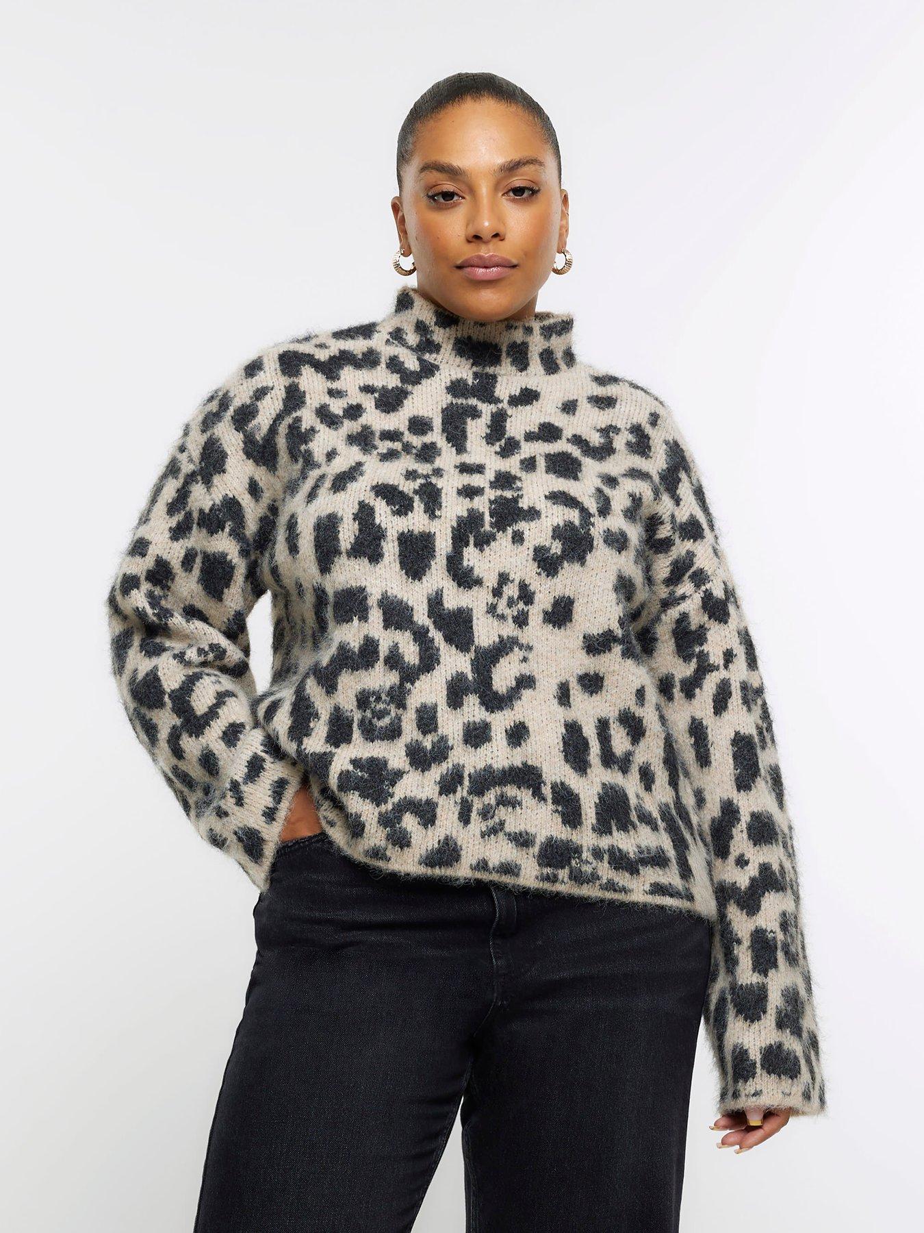 RI Plus Plus Leopard Jumper - Beige