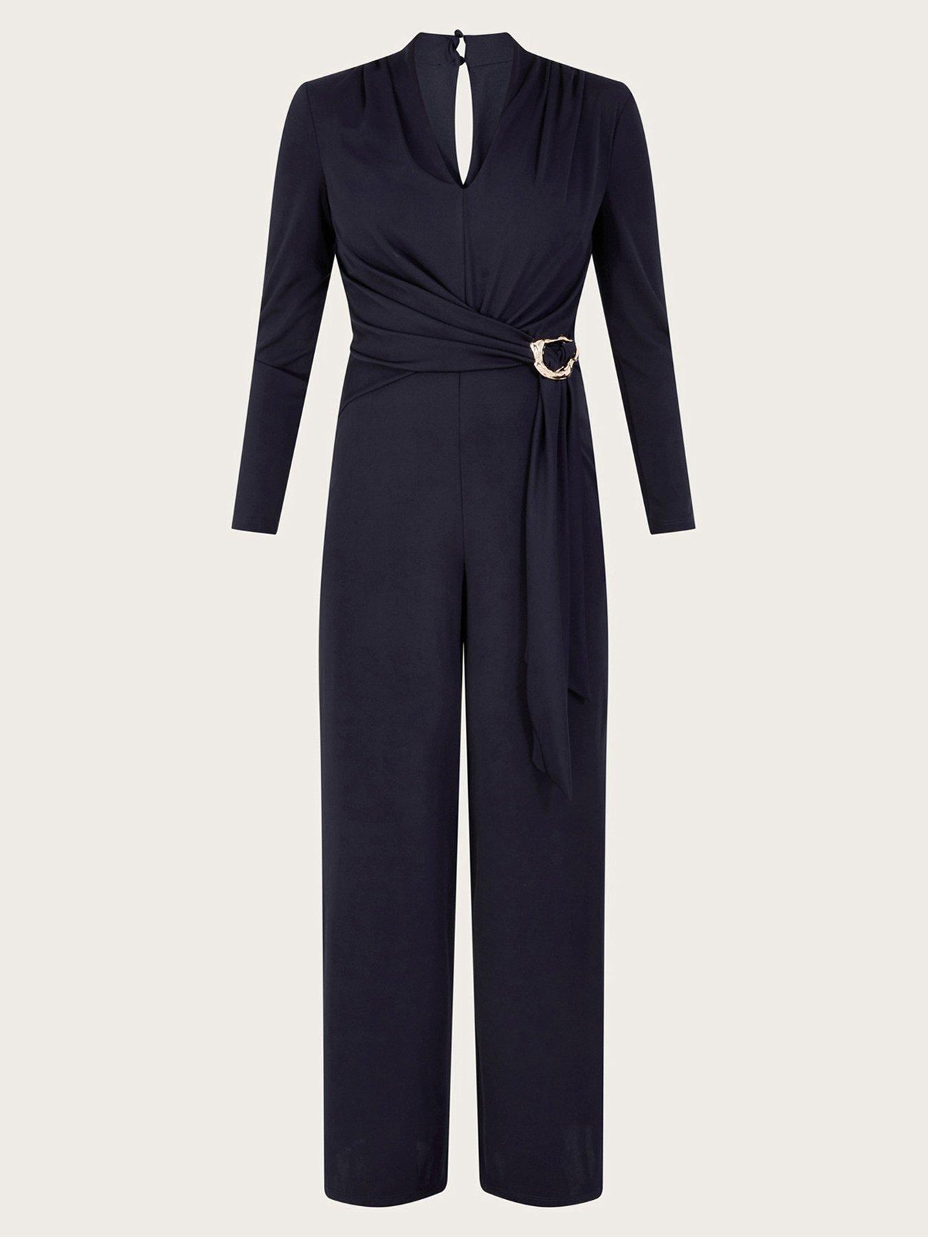 Monsoon Toria Trim Jumpsuit Blue | Very.co.uk