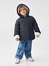  image of mango-younger-girls-faux-fur-lined-hooded-coat-navy