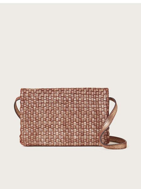 monsoon-gold-leather-weave-crossbag