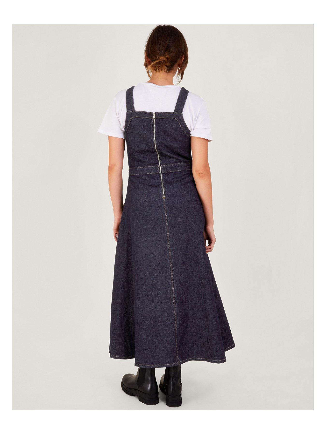 Denim pinafore hotsell dress uk