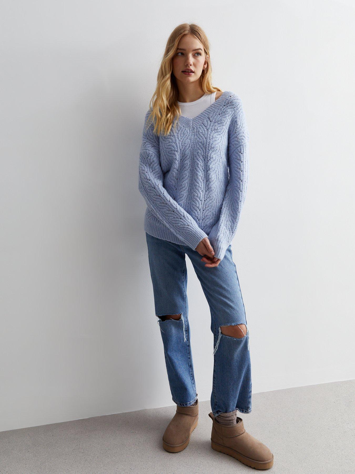 New Look Mink Knit Roll Neck Longline Jumper