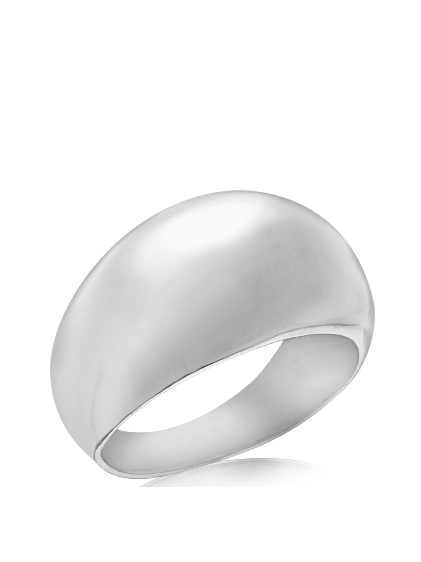 Product photograph of The Love Silver Collection Sterling Silver 12 5mm X 4 5mm Dome Ring from very.co.uk