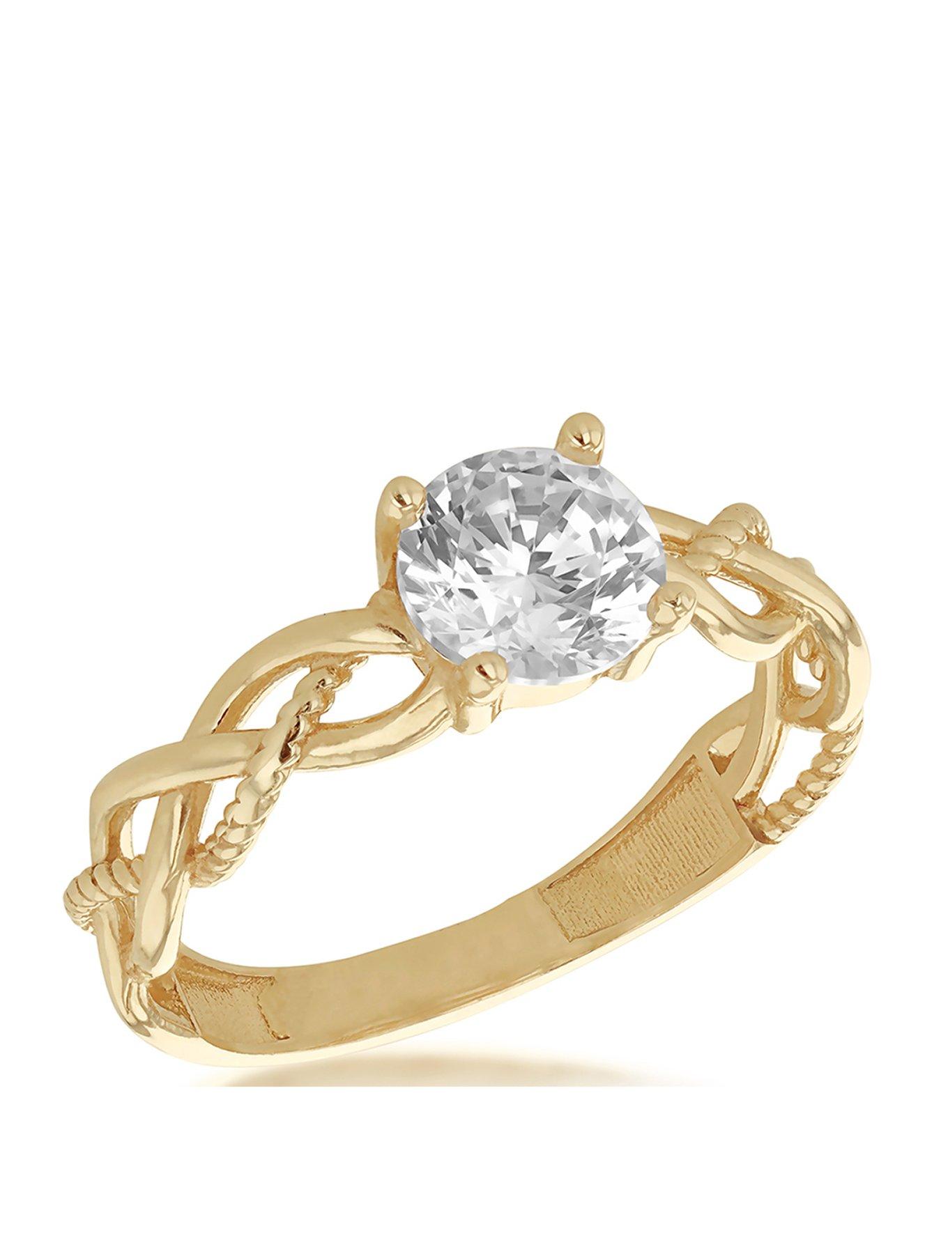 Image 1 of 4 of The Love Collection 9ct Yellow Gold 6mm Round Cut Solitaire Ring