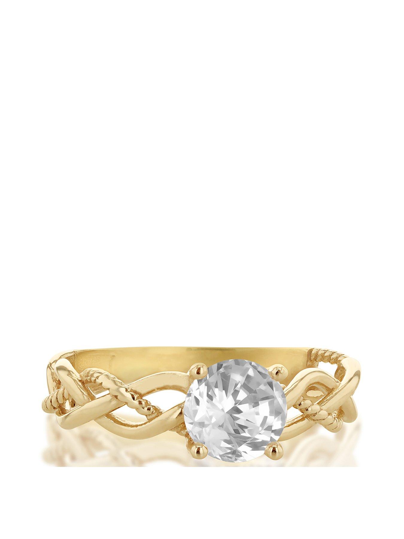 Image 2 of 4 of The Love Collection 9ct Yellow Gold 6mm Round Cut Solitaire Ring