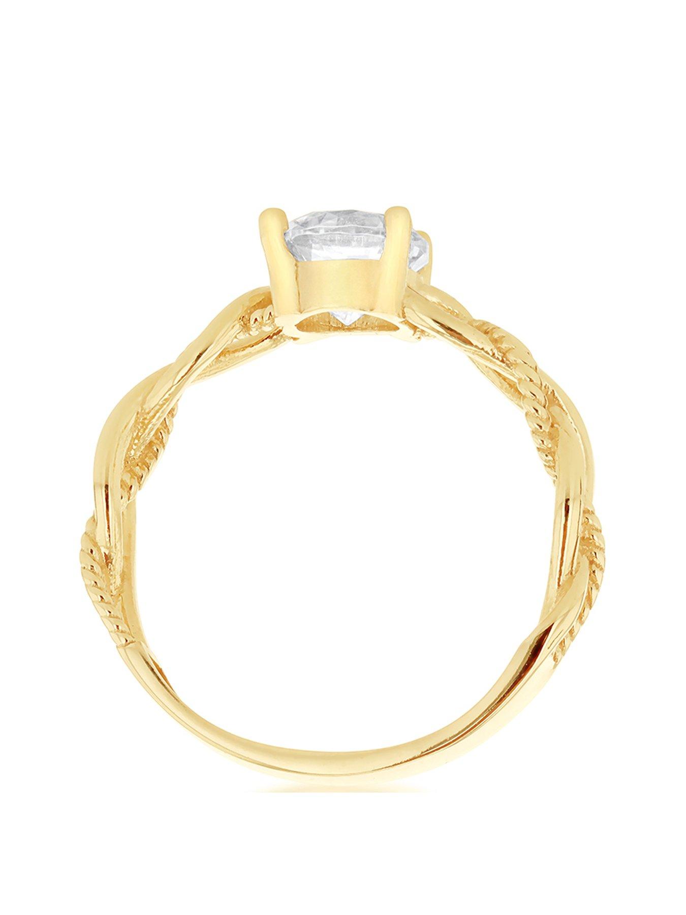 Image 3 of 4 of The Love Collection 9ct Yellow Gold 6mm Round Cut Solitaire Ring